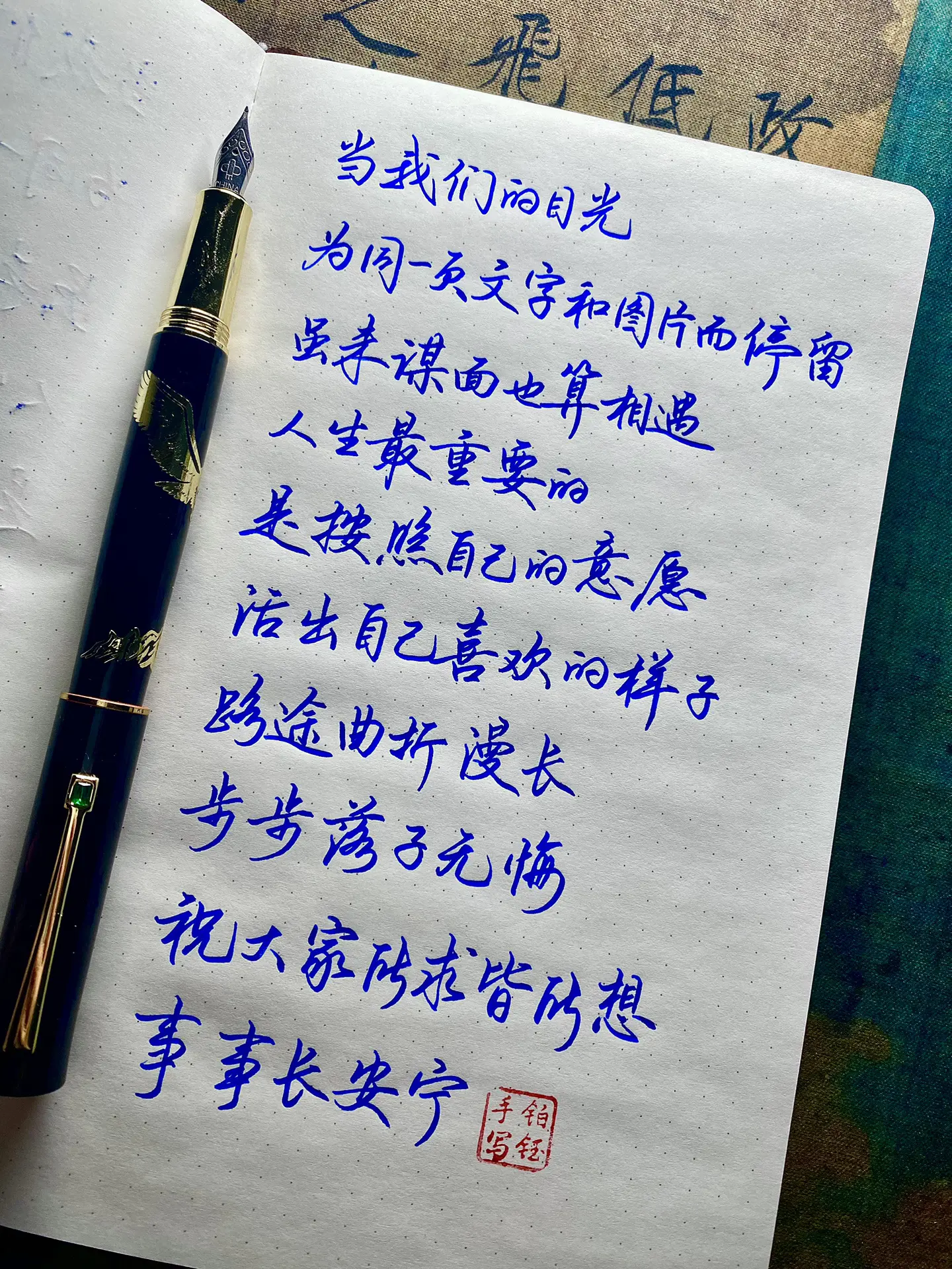 路途曲折漫长 步步落子无悔 祝大家2025所求皆所想 事事常安宁 钢笔...