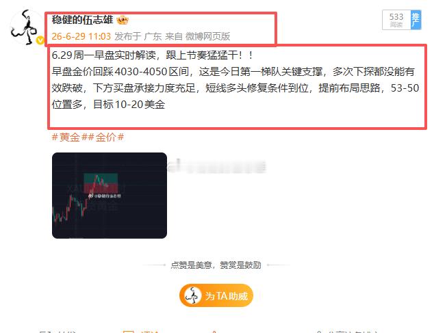 行情并没给到咱多单进场机会，但不代表咱的思路就要被局限起来，黄金4074附近，直