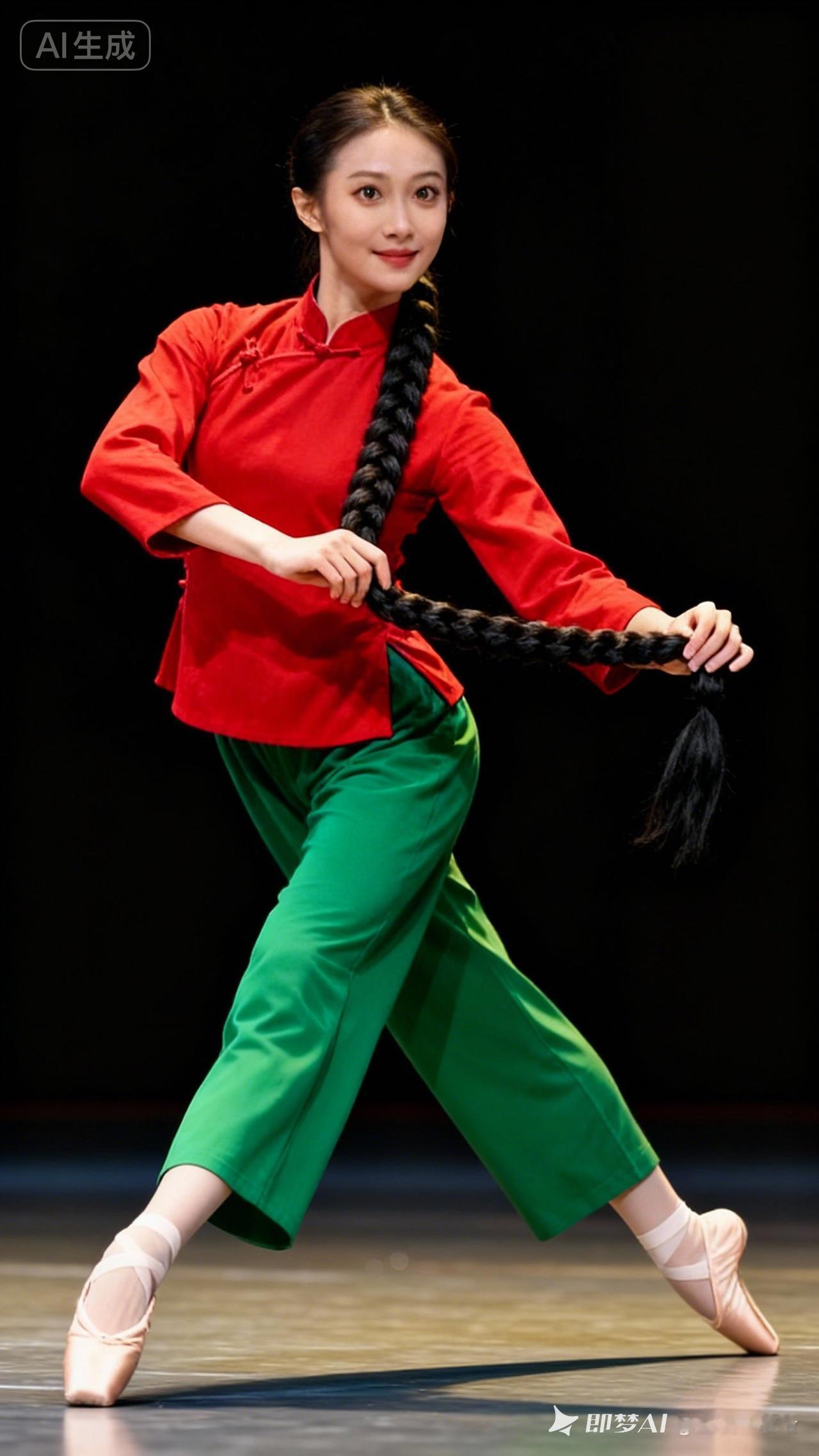惊艳的舞台表演，红绿相间的服装，舞者的优雅姿态，让人陶醉！🌟💃🏻