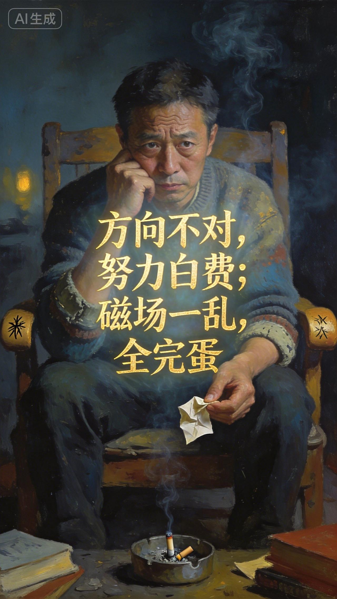 我用了好几年才想明白一件事：方向不对，努力白费；磁场一乱，全完蛋。

一位老道长