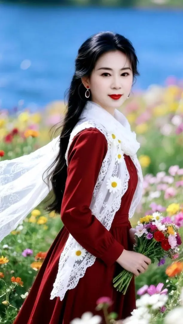 AI湖畔花漾照 ai创作