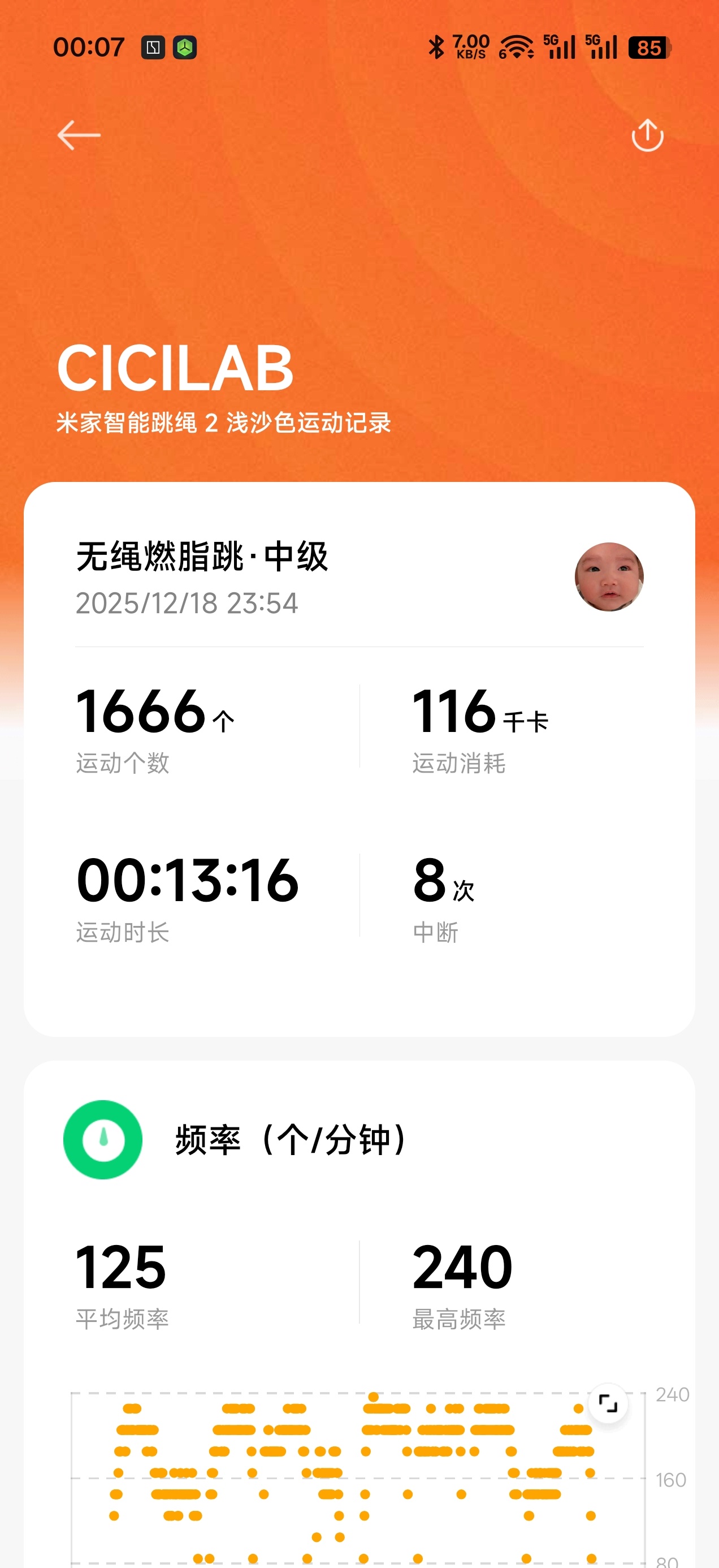 跳绳 第三十六天，之前被诺如病毒搞了一波，缓了一阵