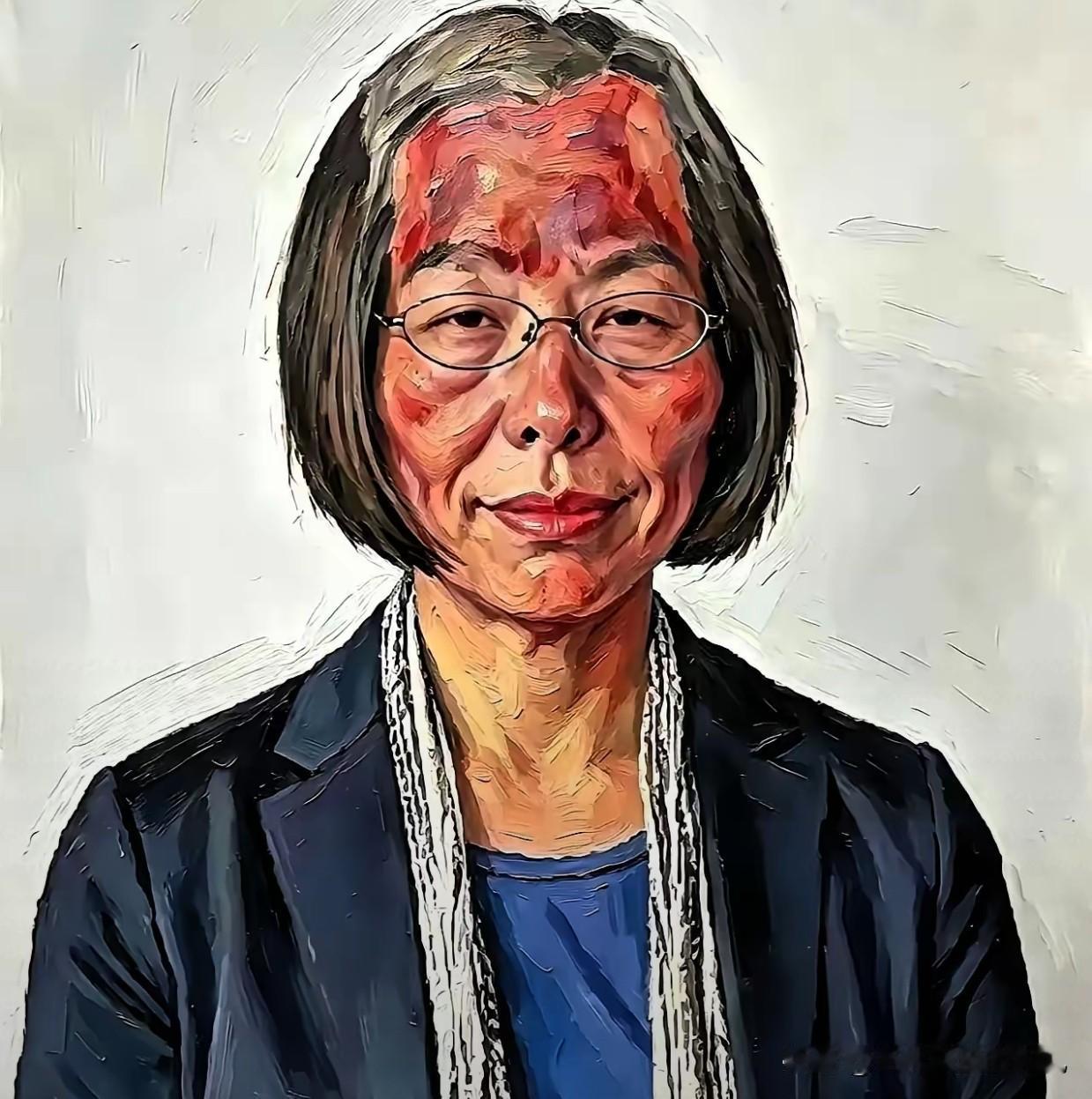 真的很佩服这些有才的网友！网友根据丁荭教授的绘画风格，二次创作了一幅对应肖像作品