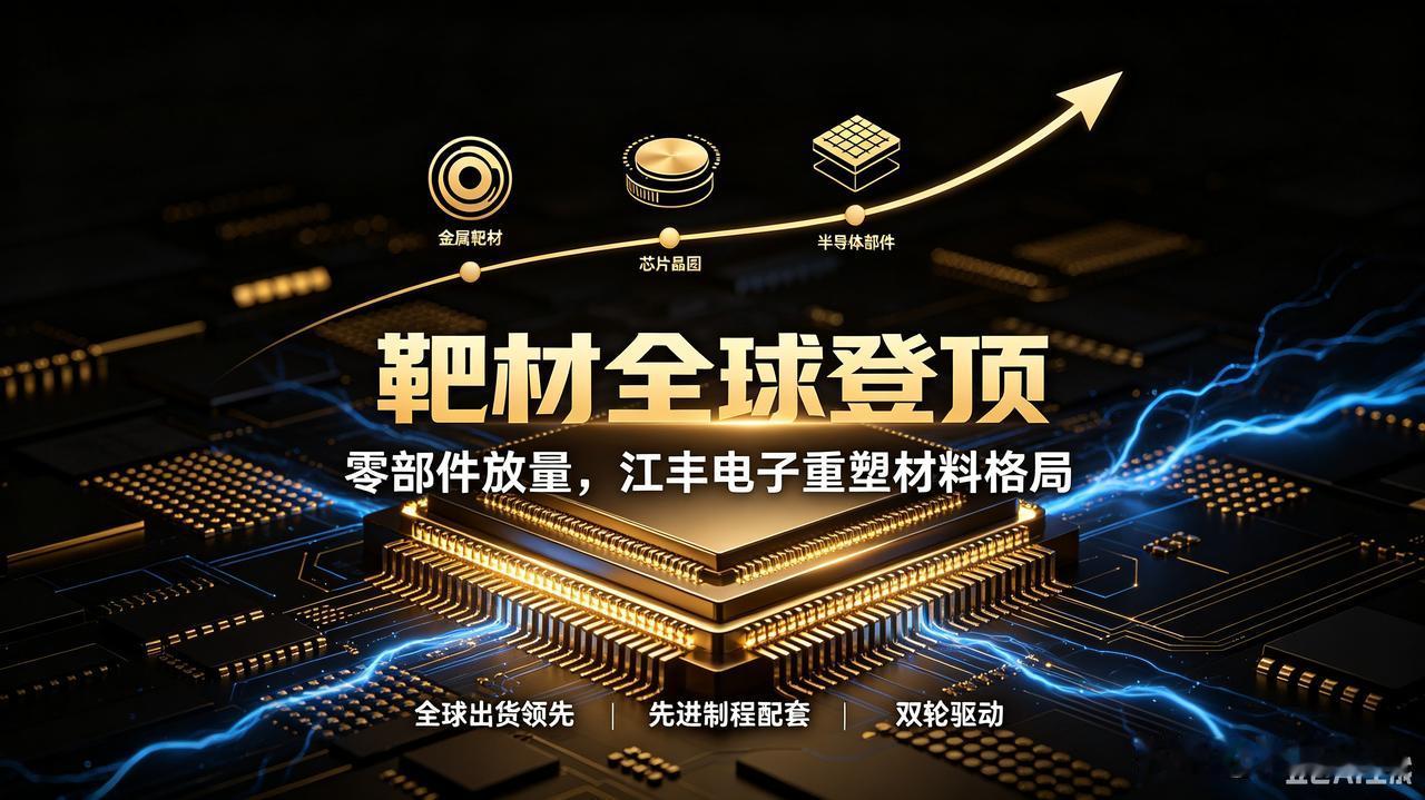 江丰电子双轮驱动：靶材全球登顶+零部件爆发
 
江丰电子是国内顶尖的半导体靶材龙