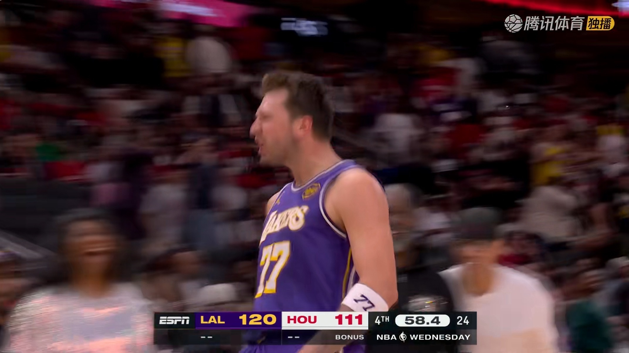 东契奇三分杀死比赛，湖人又赢火箭了。 