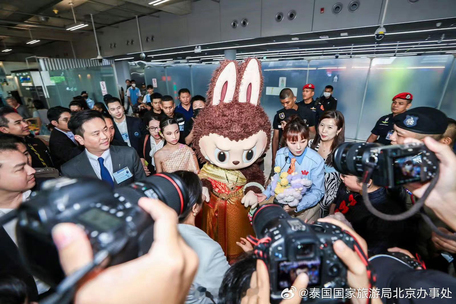 #泰国部长亲自接机中国娃圈女明星#中国娃圈“女明星”LABUBU作为“神奇泰国体