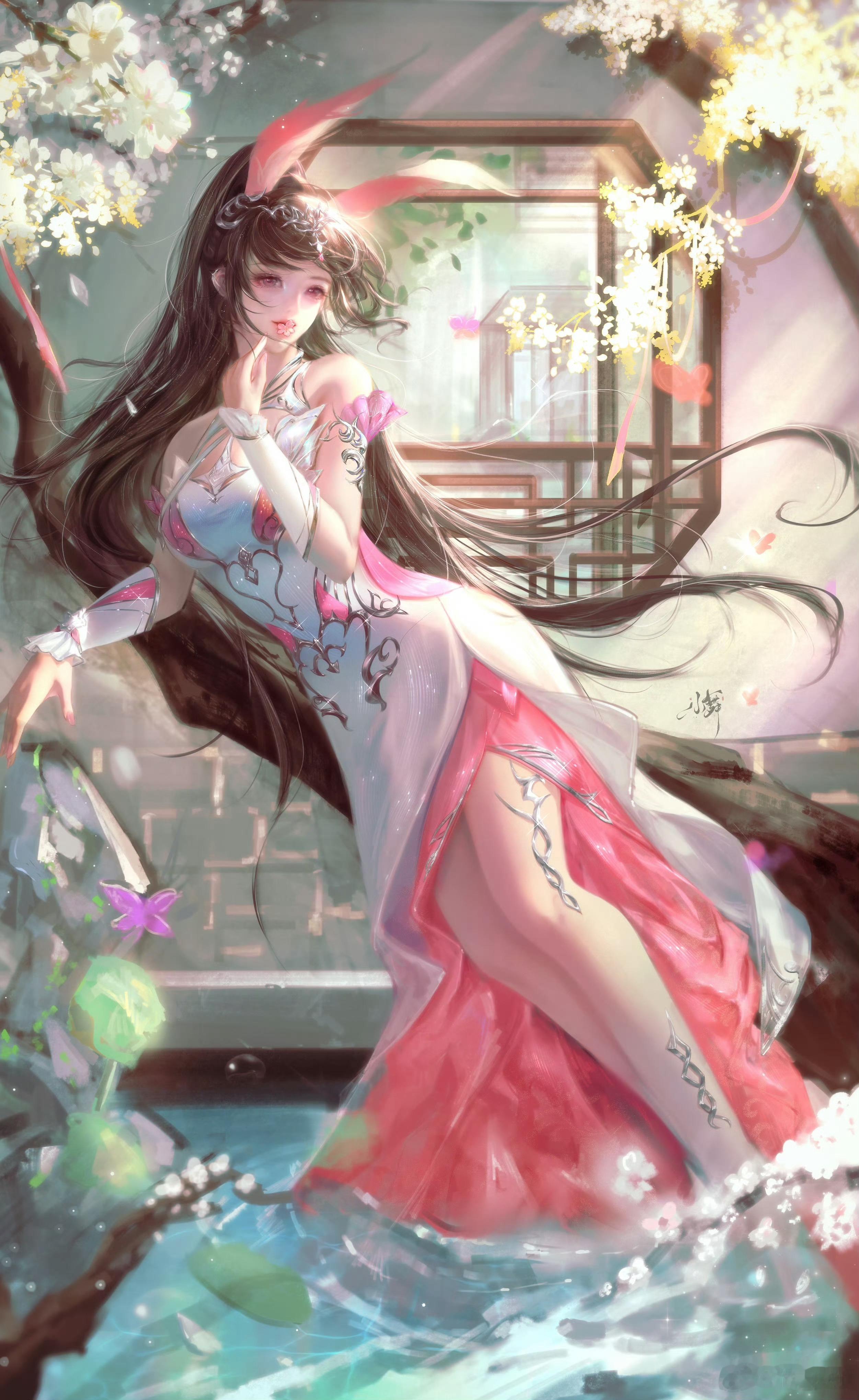 斗罗大陆小舞小舞0825生日快乐 芳树垂香落素华，清波漾影映仙娃。柔眸漫逐彩蝶舞
