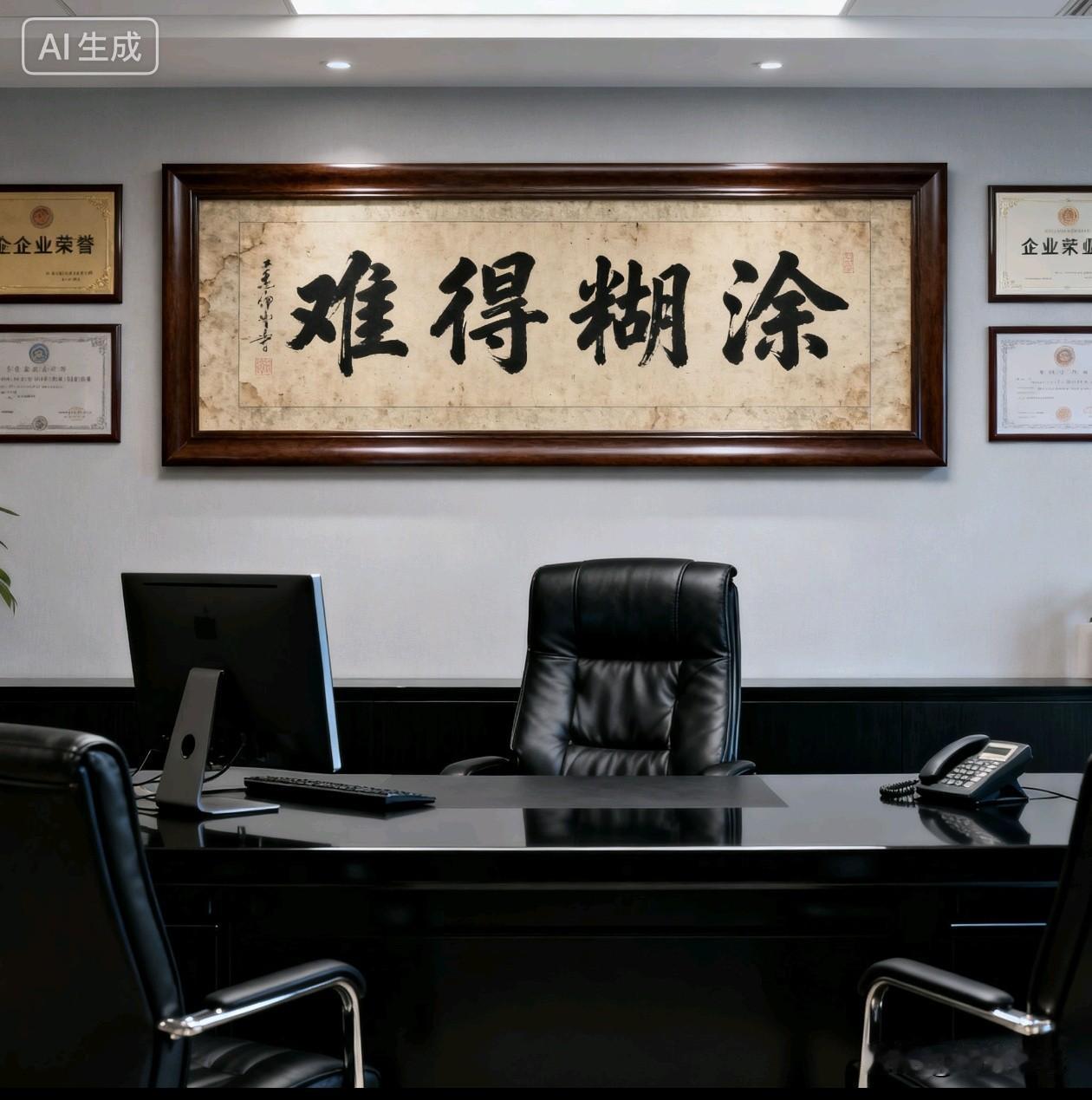 8种办公室识老板术：

1、悬挂“天道酬勤”，爱使唤人的小领导
2、悬挂“上善若