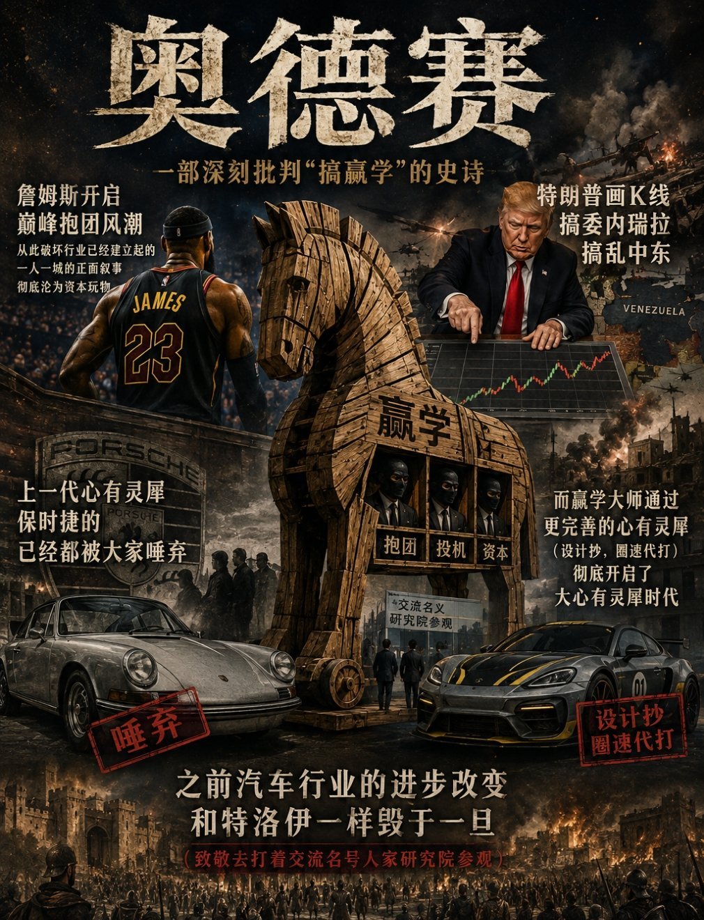 奥德赛这部电影艺术成分高啊，深刻批判了搞赢学的那些投机者∶詹姆斯开启巅峰抱团风潮