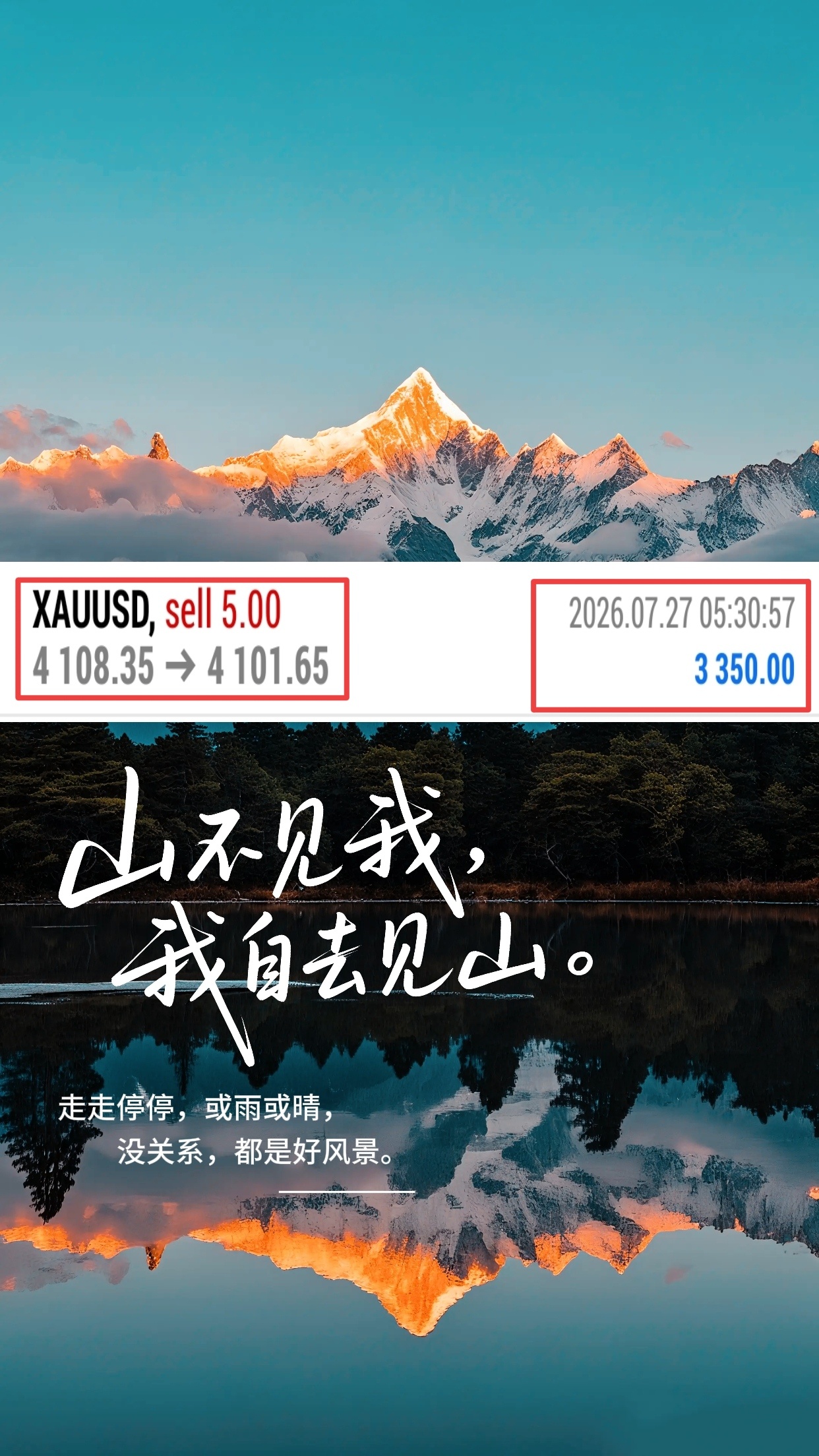 行情涨跌自有规律，别被开盘跳空、消息刺激打乱心态。大黄日内两连击，再次落袋335