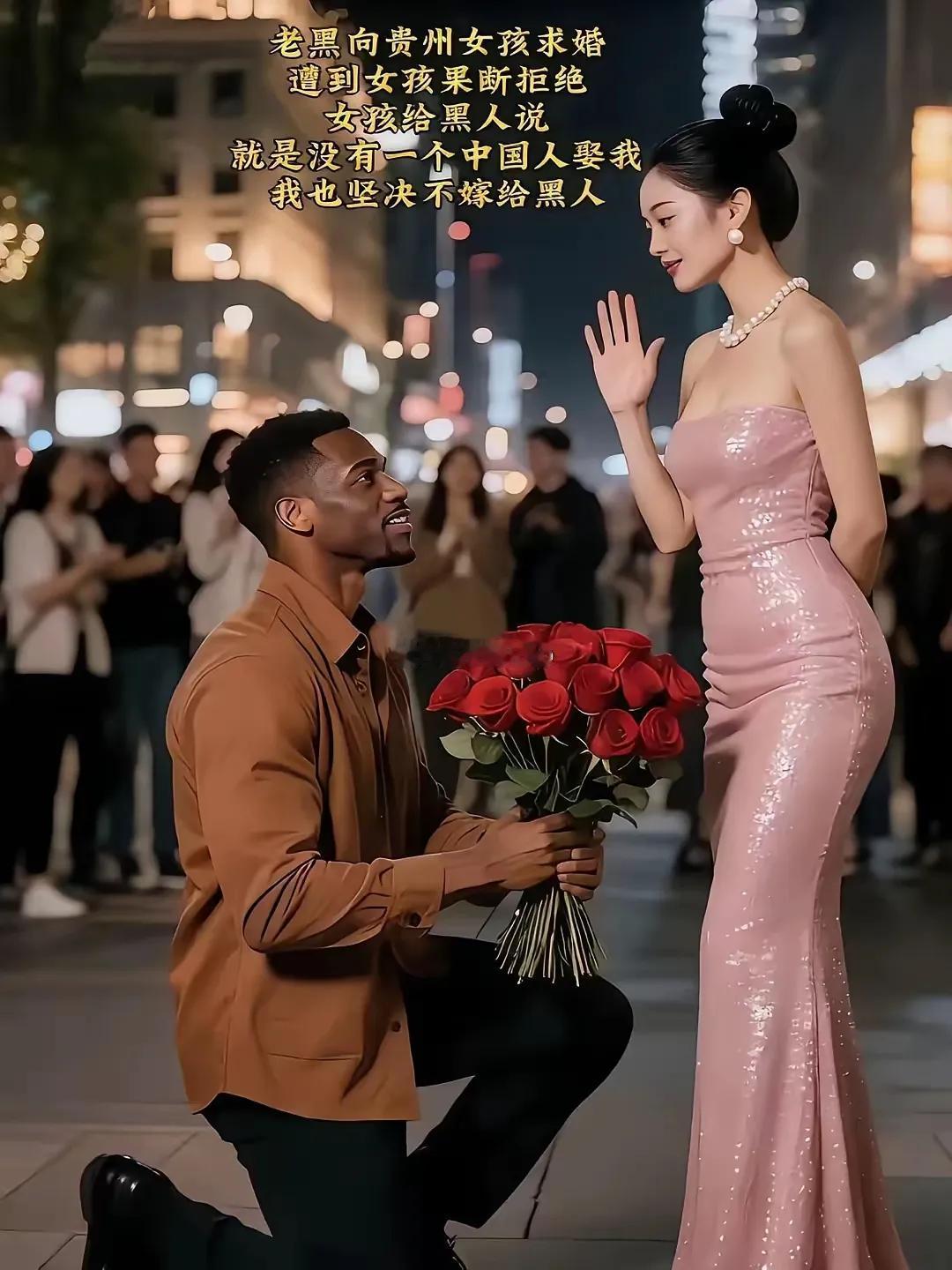 “你别跪了，没用的！”
这话刚飘进人群，围观的议论声立马翻了倍。

非洲小伙捧着