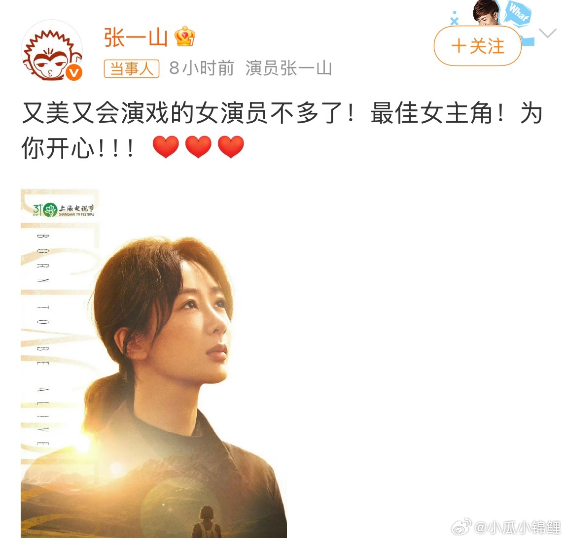 杨紫秒回复张一山还是一山啊早日合作！ 