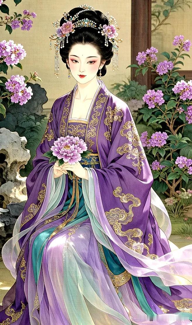 紫衣美人，花间醉梦。