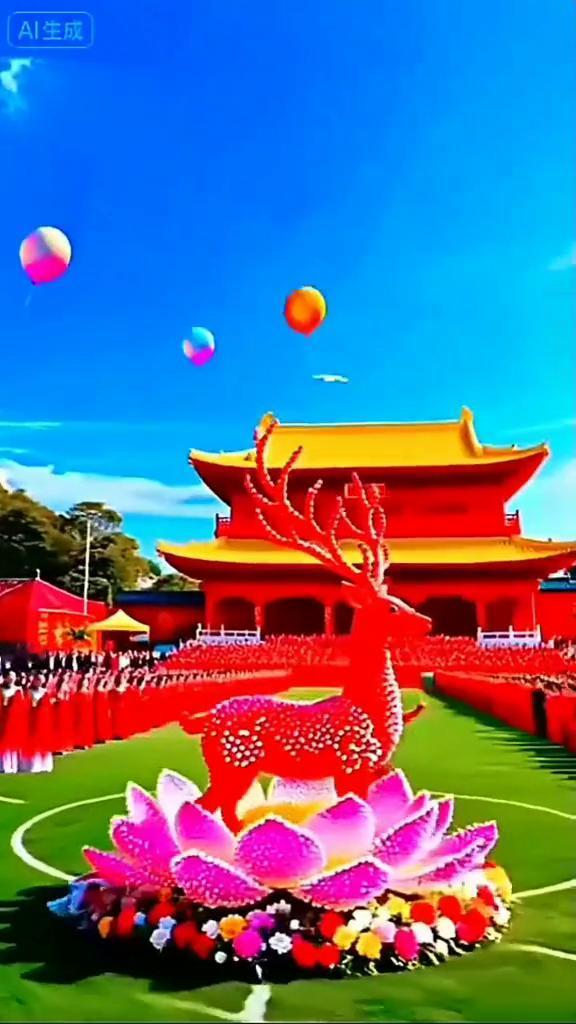 山河壮丽，盛世中华。
山河壮丽，祝福祖国。