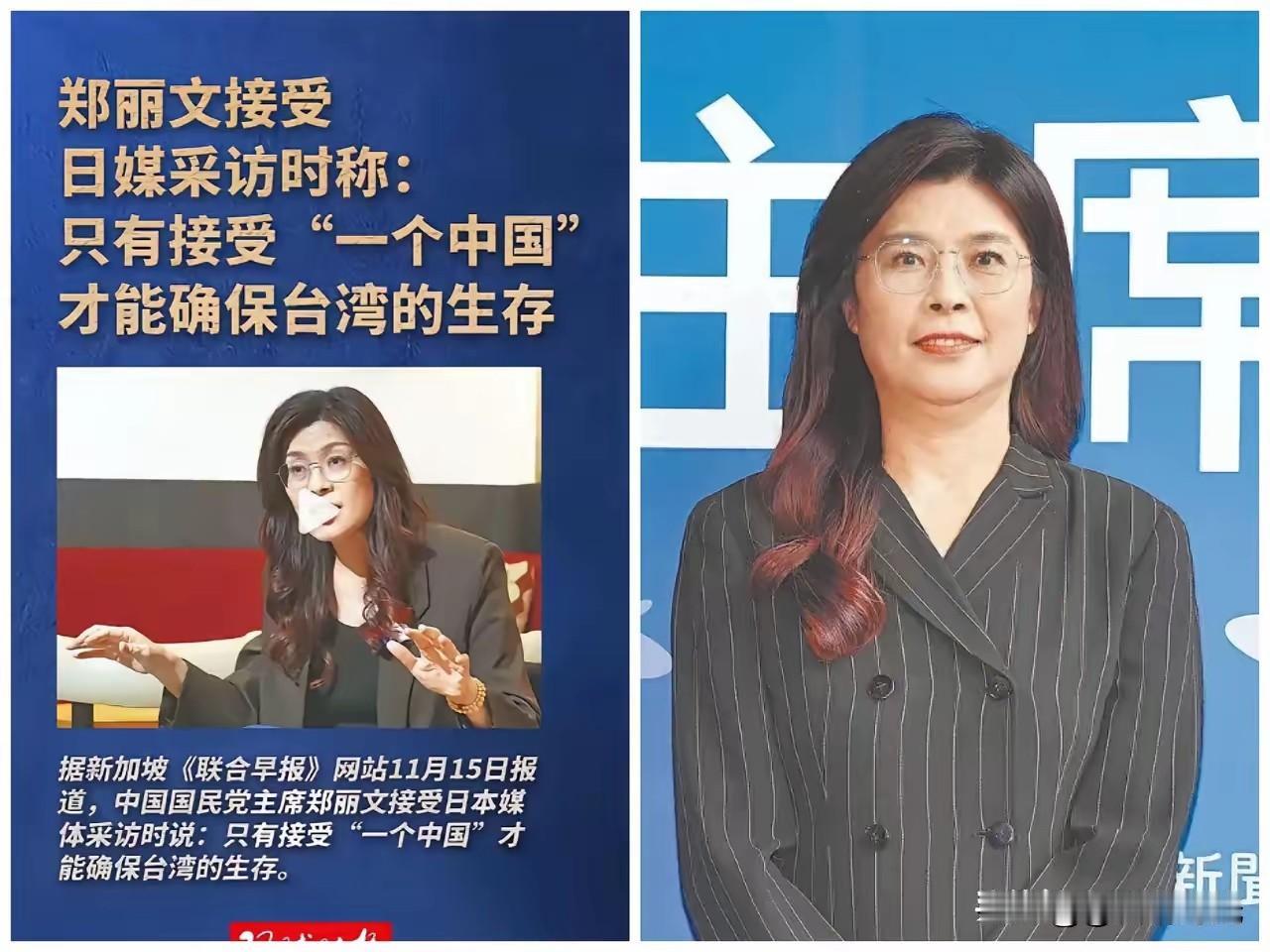 国民党主席郑丽文在接受美国《纽约时报》专访时表示，希望在坚持“九二共识”的基础上