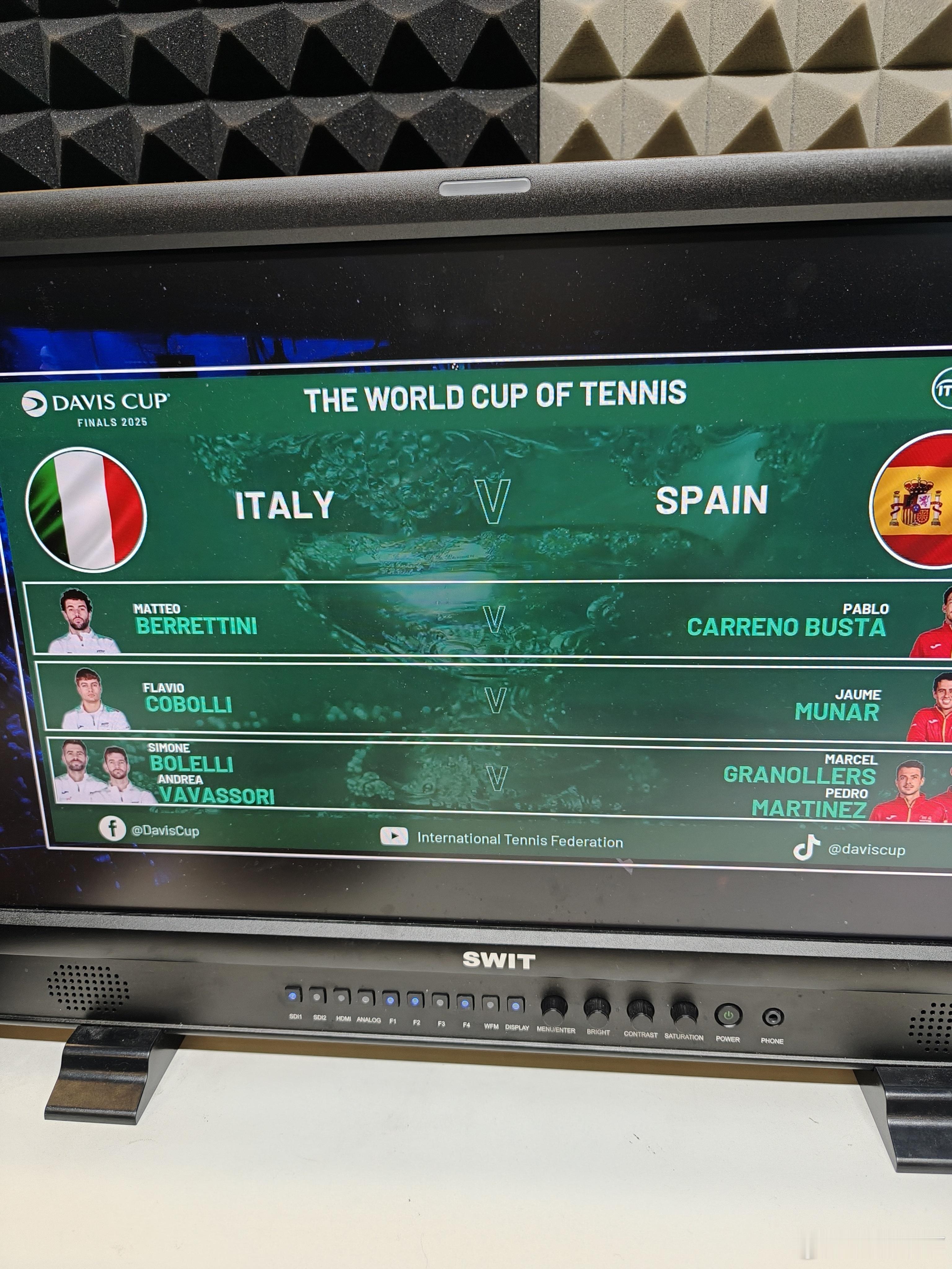 决赛双方出场阵容。双打还有可能变阵，也就是西班牙这边变变。