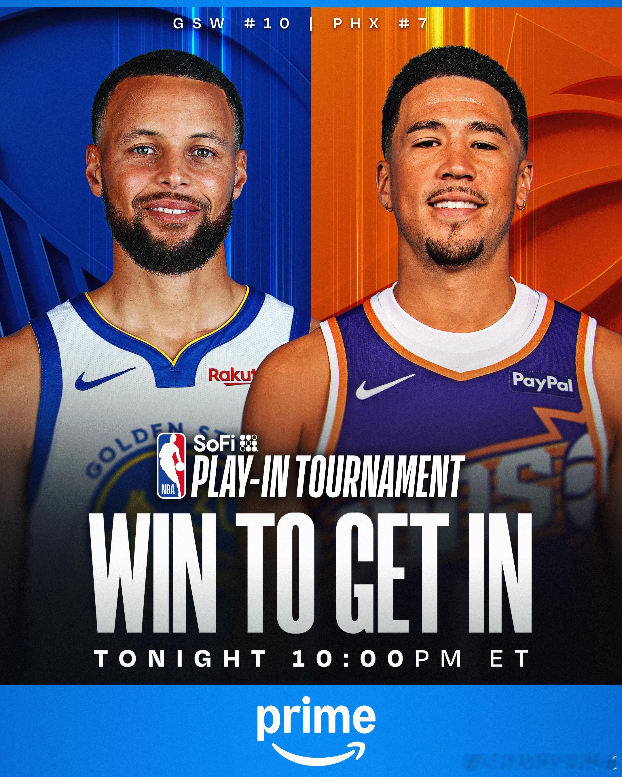 十点附加赛：勇士vs太阳看比赛：网页链接