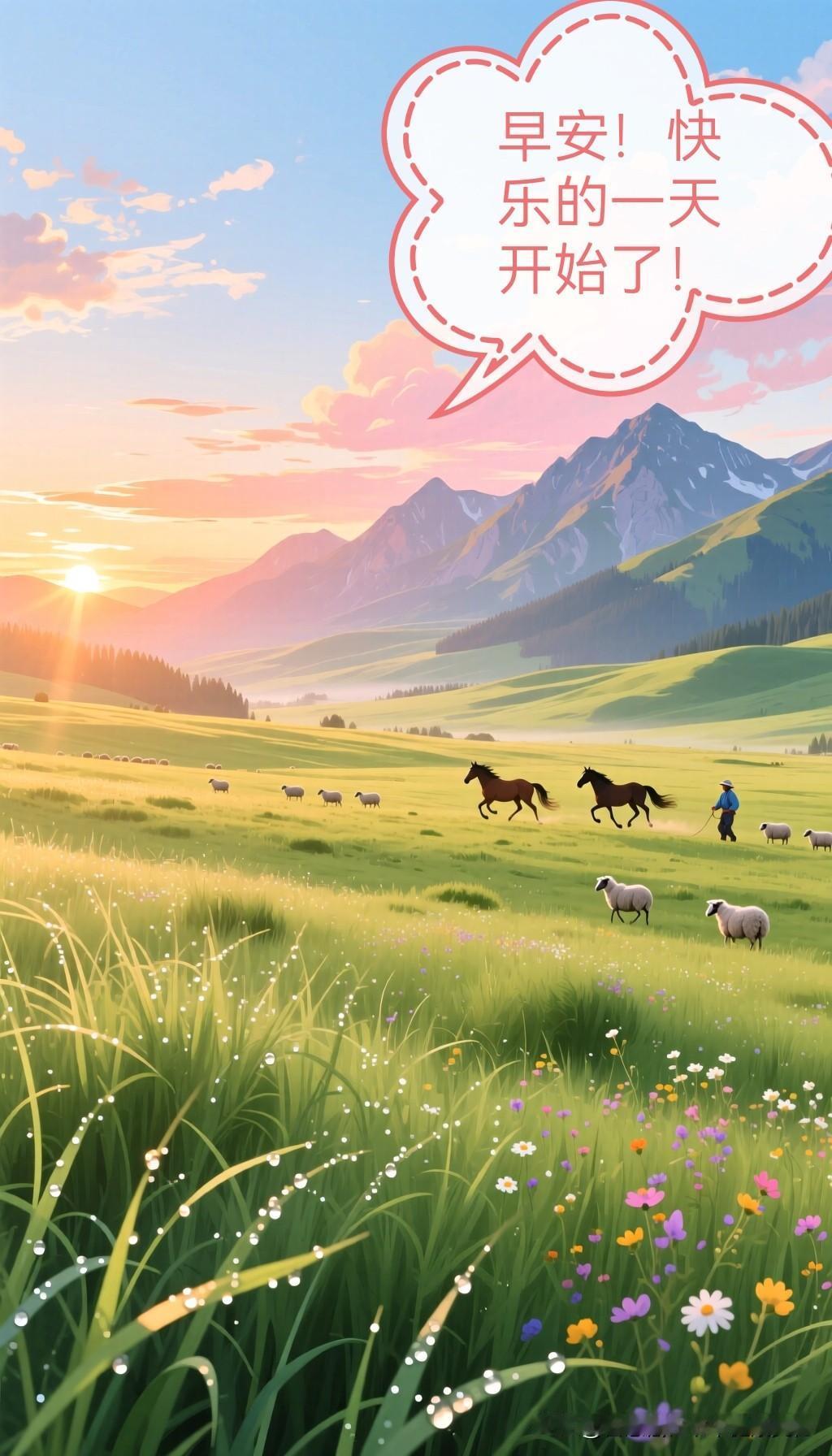 早安！清晨第一句祝福 
迎着晨曦轻轻醒来，阳光透过窗帘的缝隙染上一片金色。新的一
