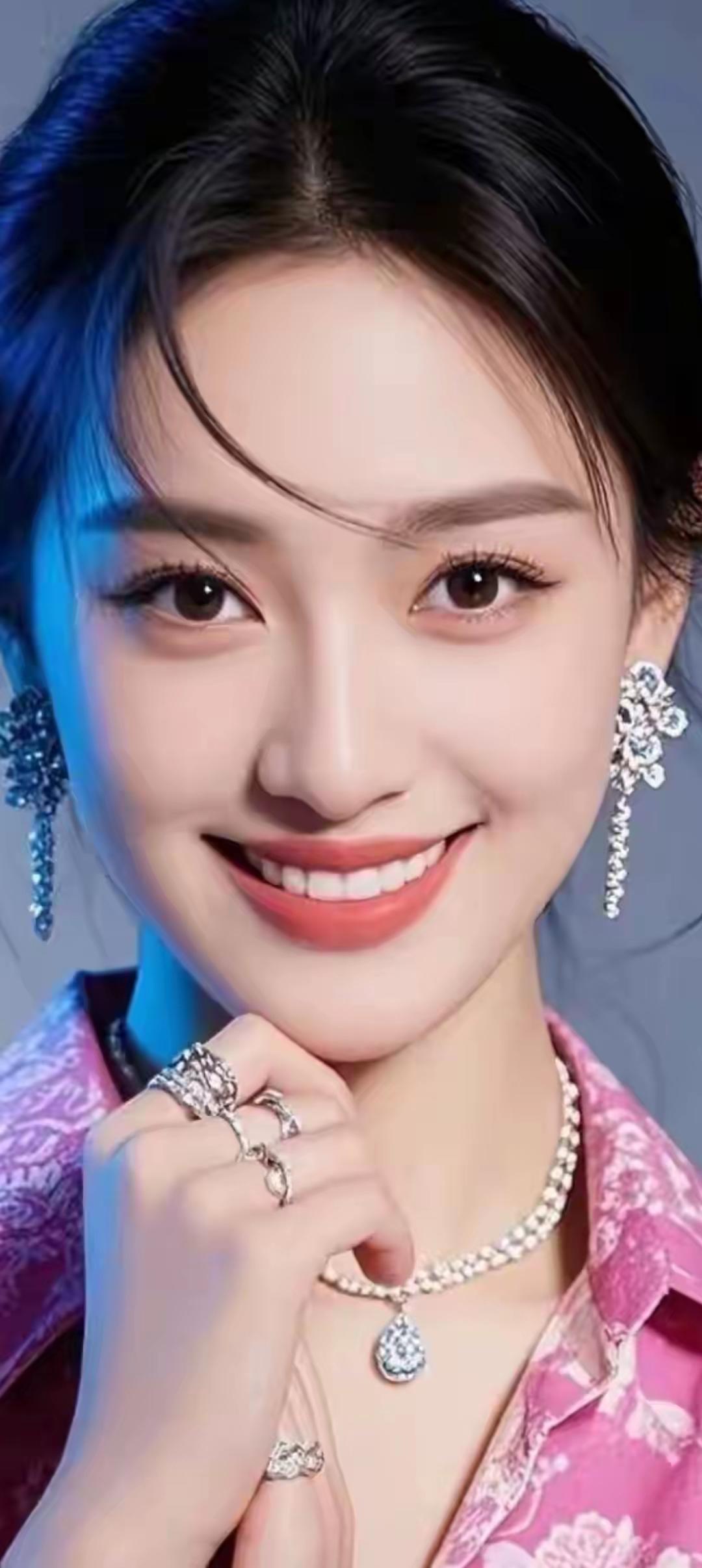 甜美笑容，珠光闪耀