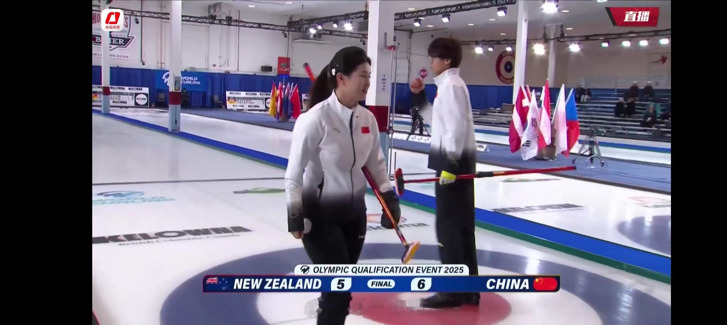 冰壶冬奥落选赛 混双B组第五轮🇨🇳中国(叶紫萱/于森) 6-5 🇳🇿新西