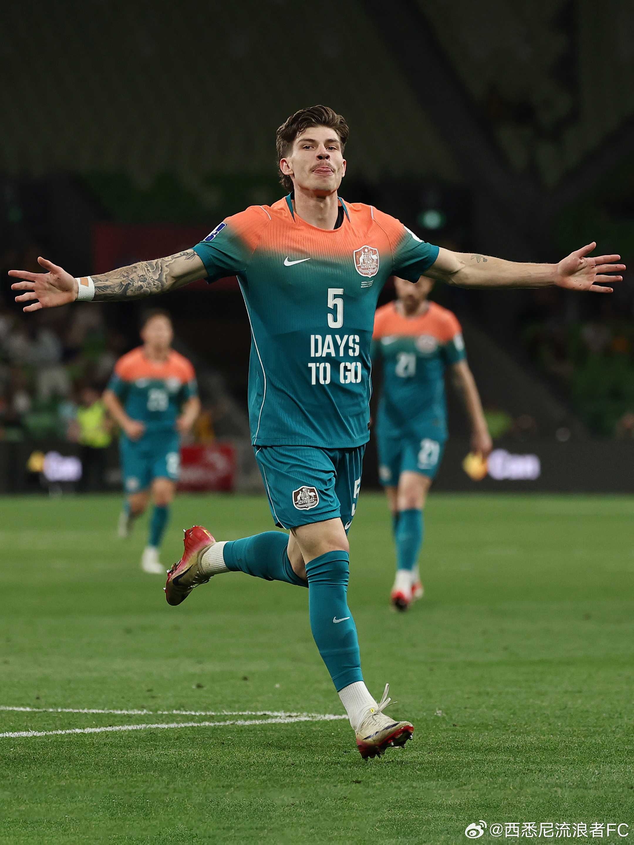 今天距澳大利亚队首场 2026美加墨世界杯 小组赛还有5天。GoSocceroo