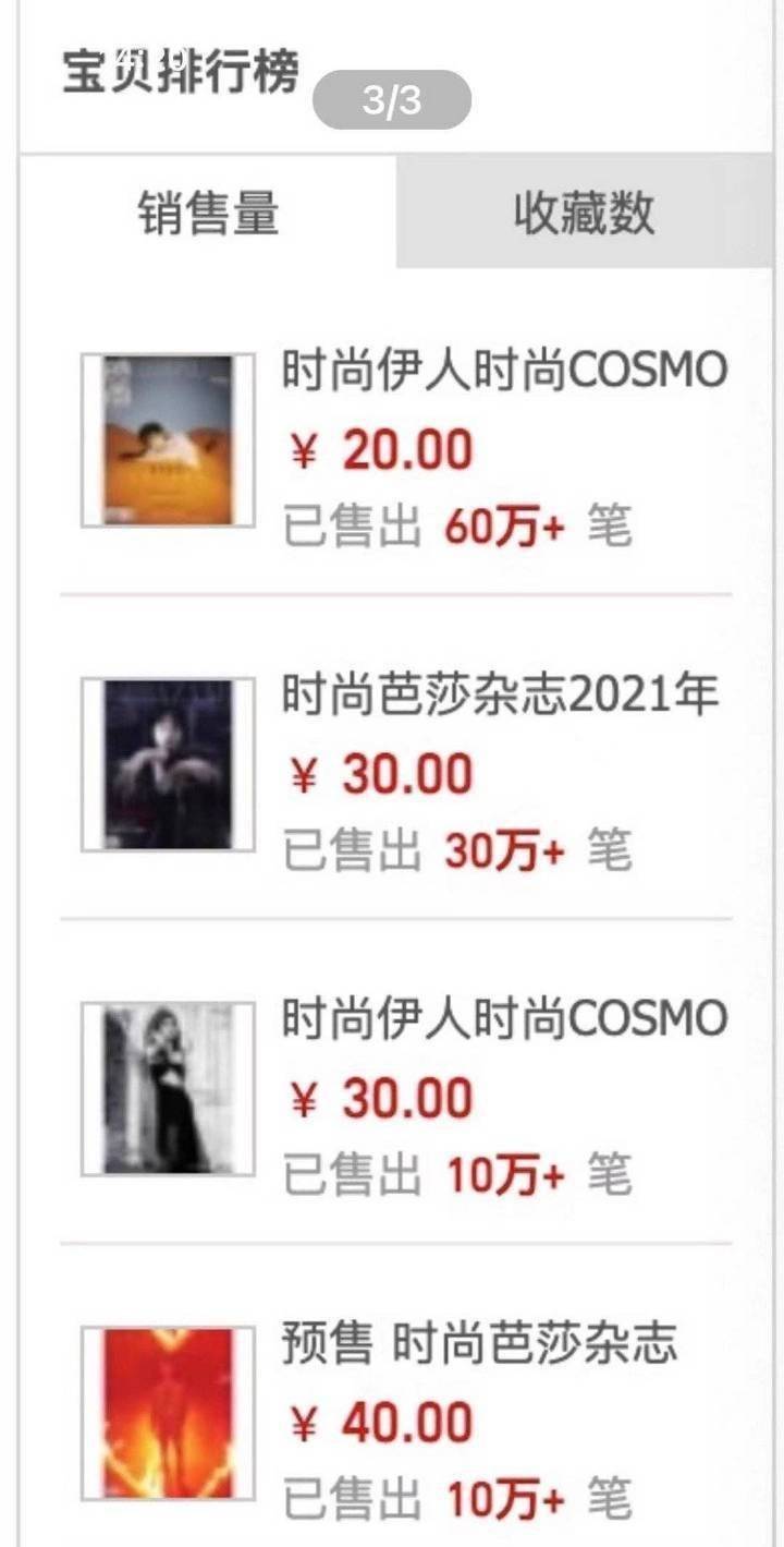 诚邀内娱（含王鹤棣）看不掺水没人退款有官方战报的杂志销量图。 ​​​