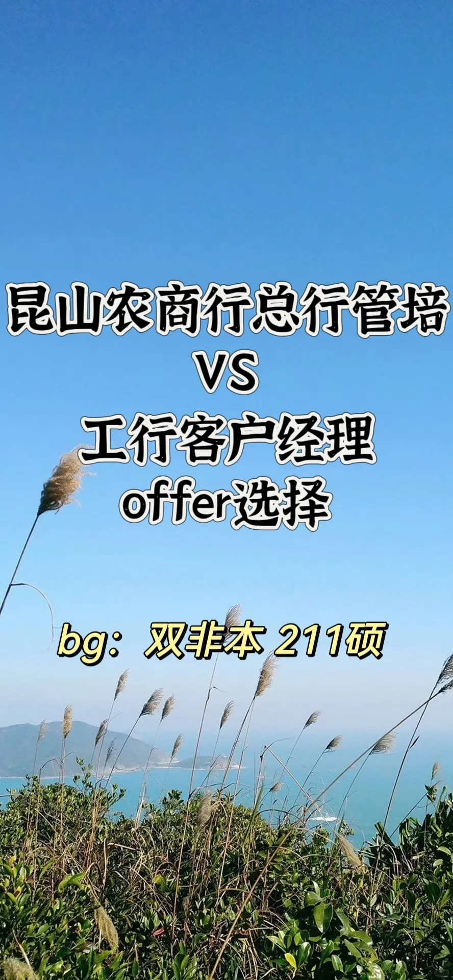 双非本+211硕的秋招银行offer选择