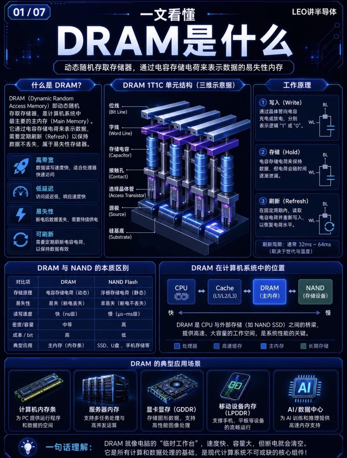 一张图图文讲解DRAM