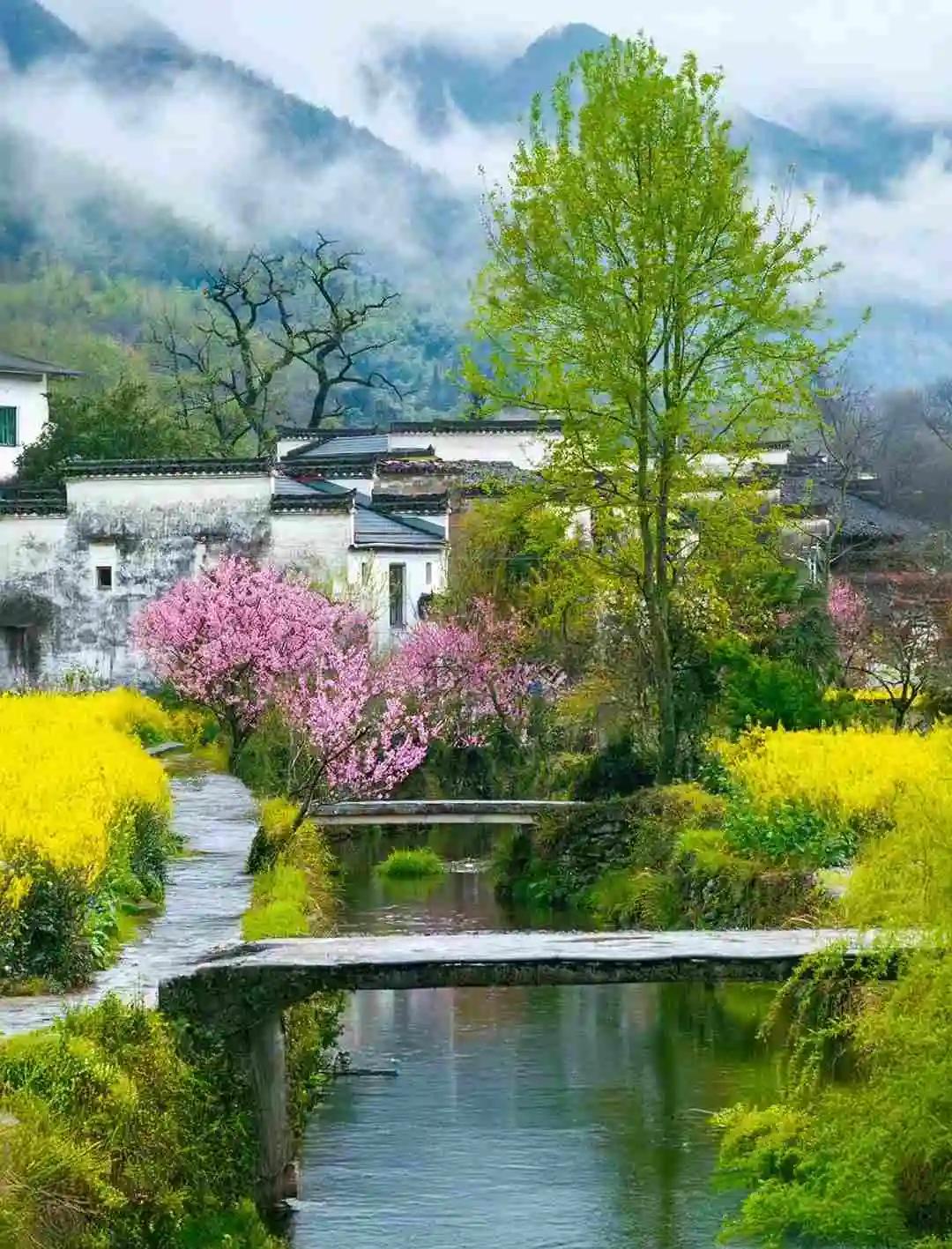 婺源的春色，简直是一场视觉盛宴。这里有10万多亩油菜花海，享有“中国四大花海”美