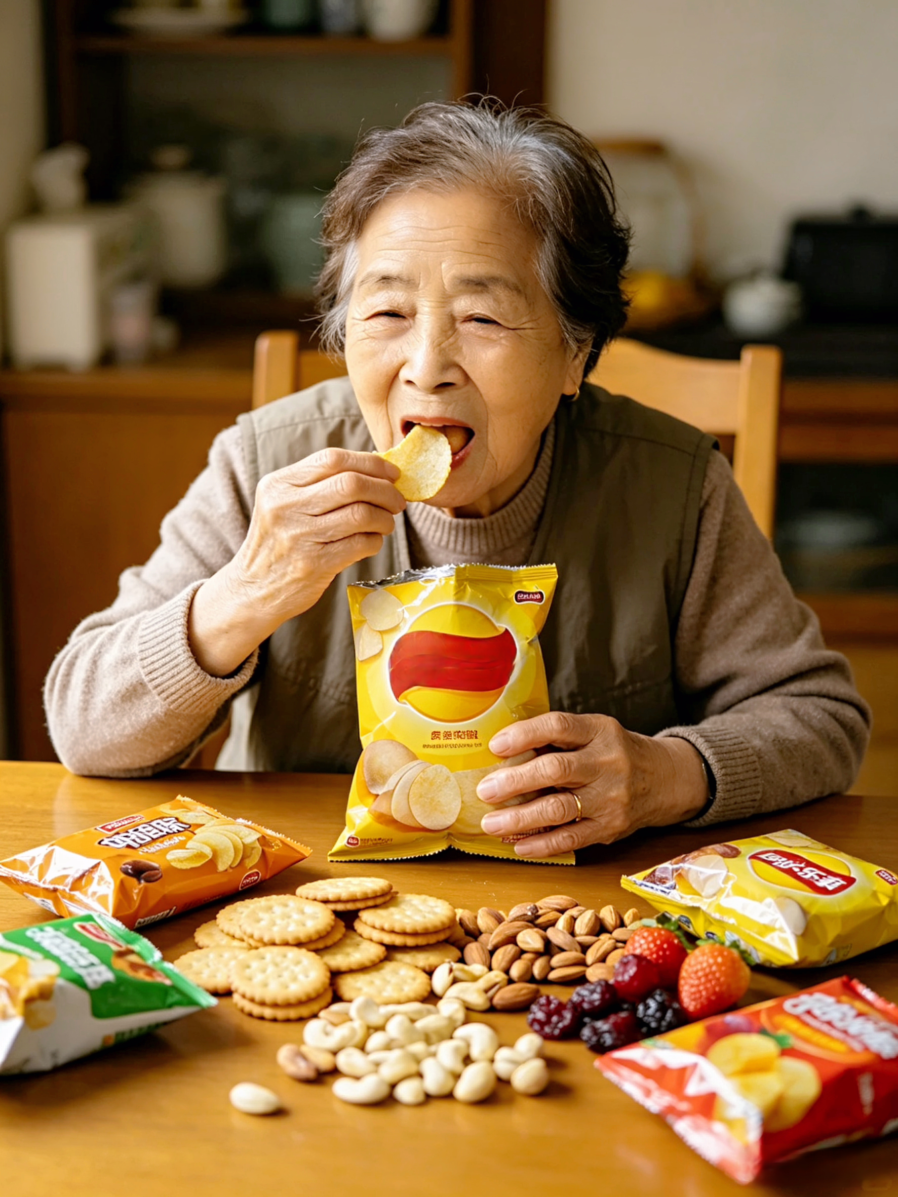 报告称老人每天吃零食比例远超90后没想到吧？现在最会吃零食的居然是咱爸妈爷奶！每
