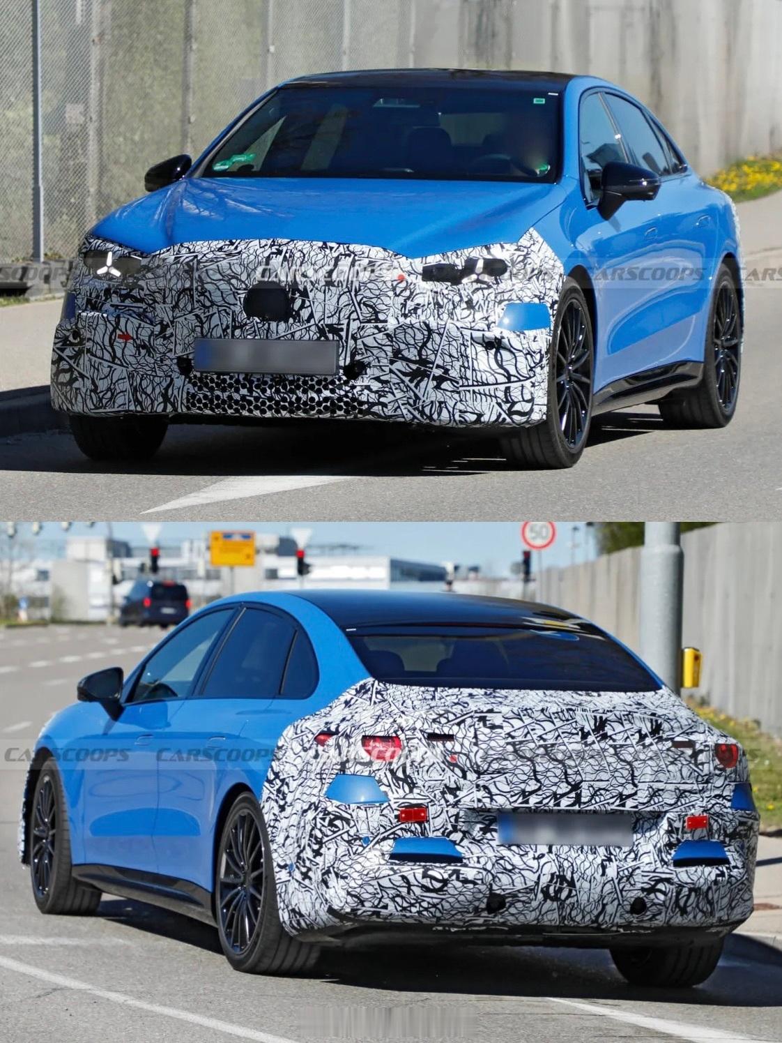 奔驰的全新纯电动C级，预计很快发布奔驰刚刚曝光的测试车，车身上的伪装已经大幅减少