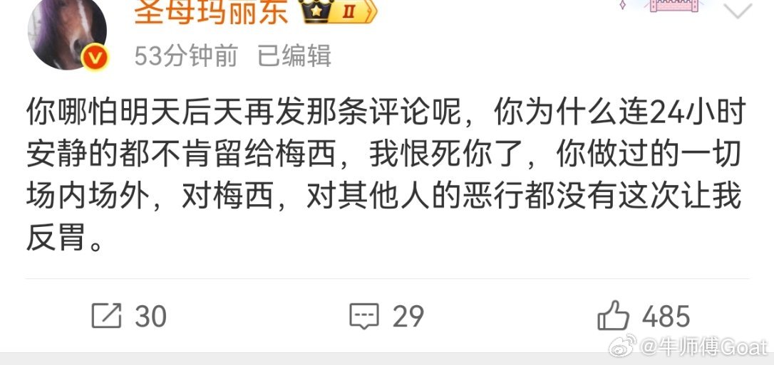 你哪怕明天后天再发这条悼念呢，你为什么连24小时快乐的都不肯留给C罗，我恨死你了