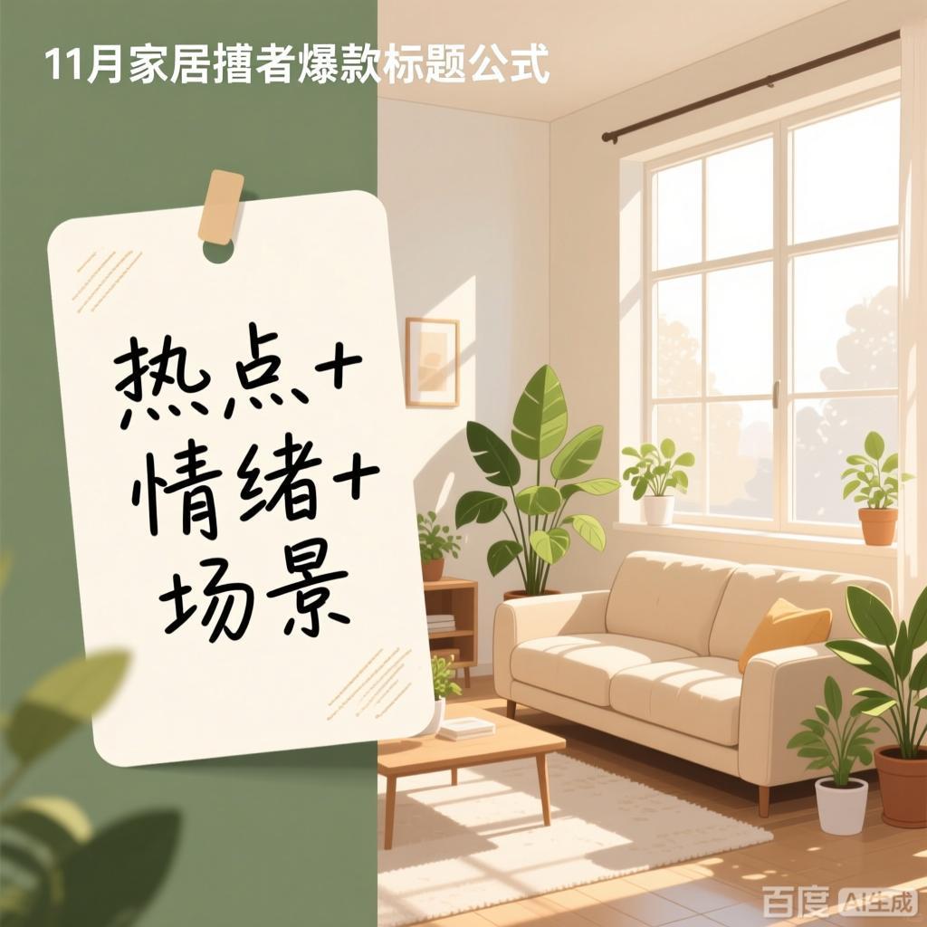 家居博主速存！1月爆款标题公式：热点+情绪+场景

作为一位分享自媒体创作者，我