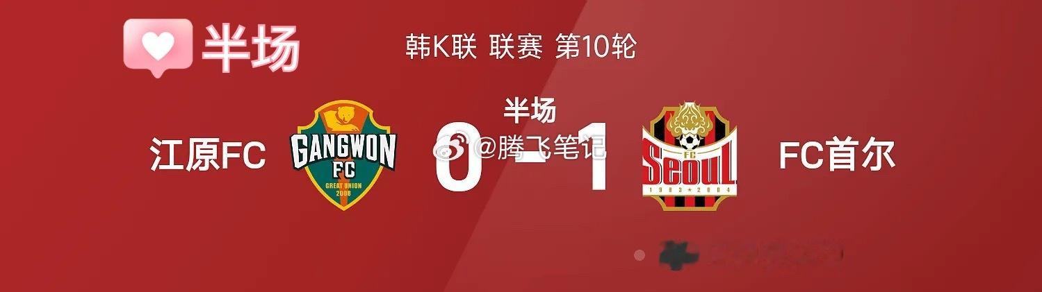 韩K联半场：巴贝克建功双方各吃1红，首尔暂1-0江原04月25日讯 26赛季韩K