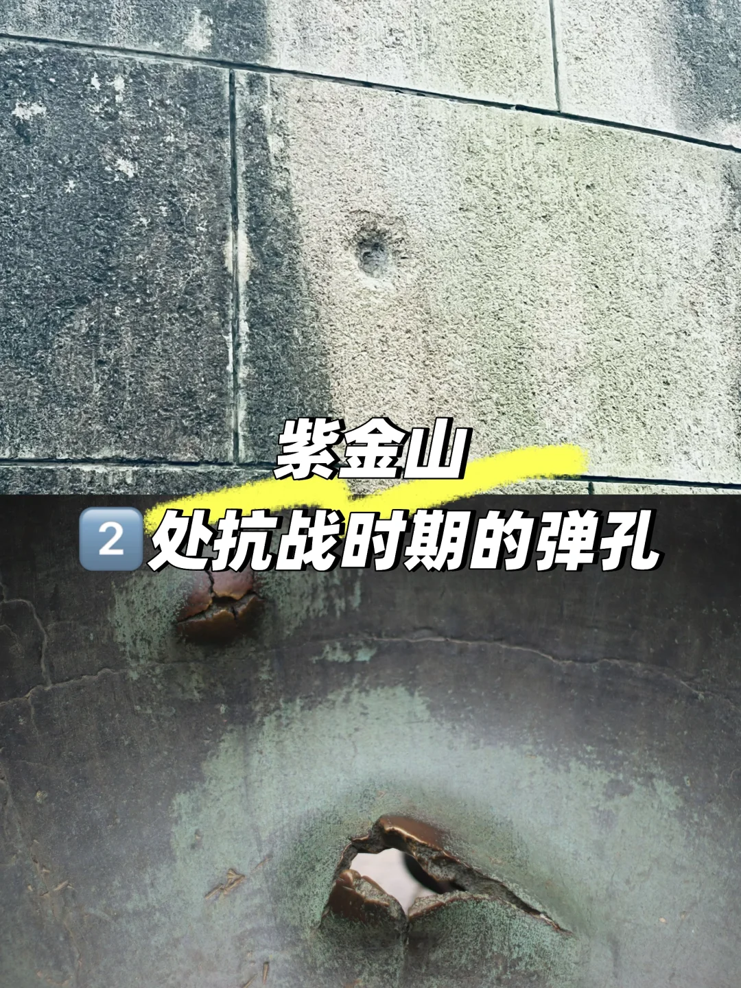 紫金山 | 中山陵里，抗战时留下的弹孔