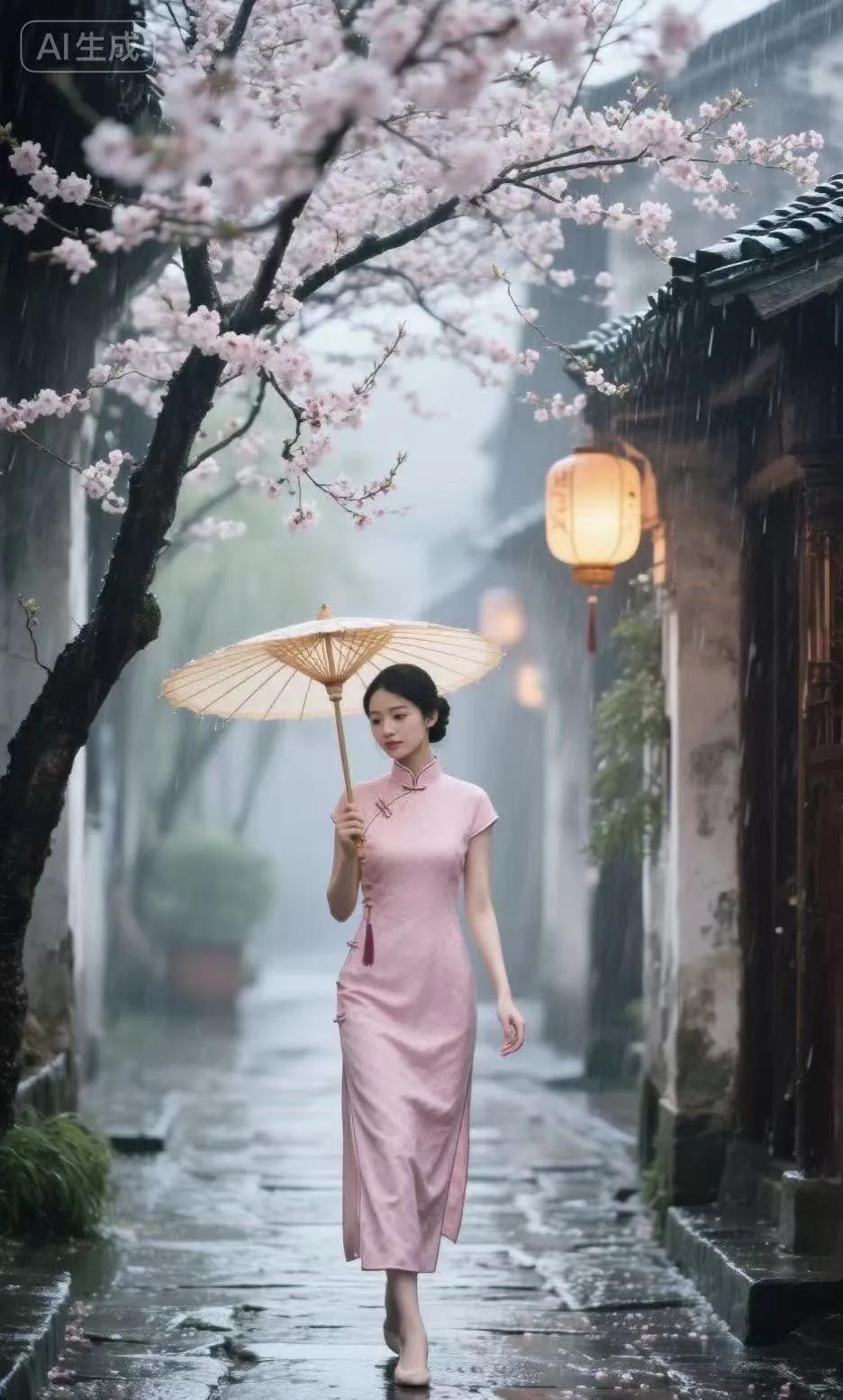 有没有简单又有范的女生穿搭油纸伞的旗袍美女