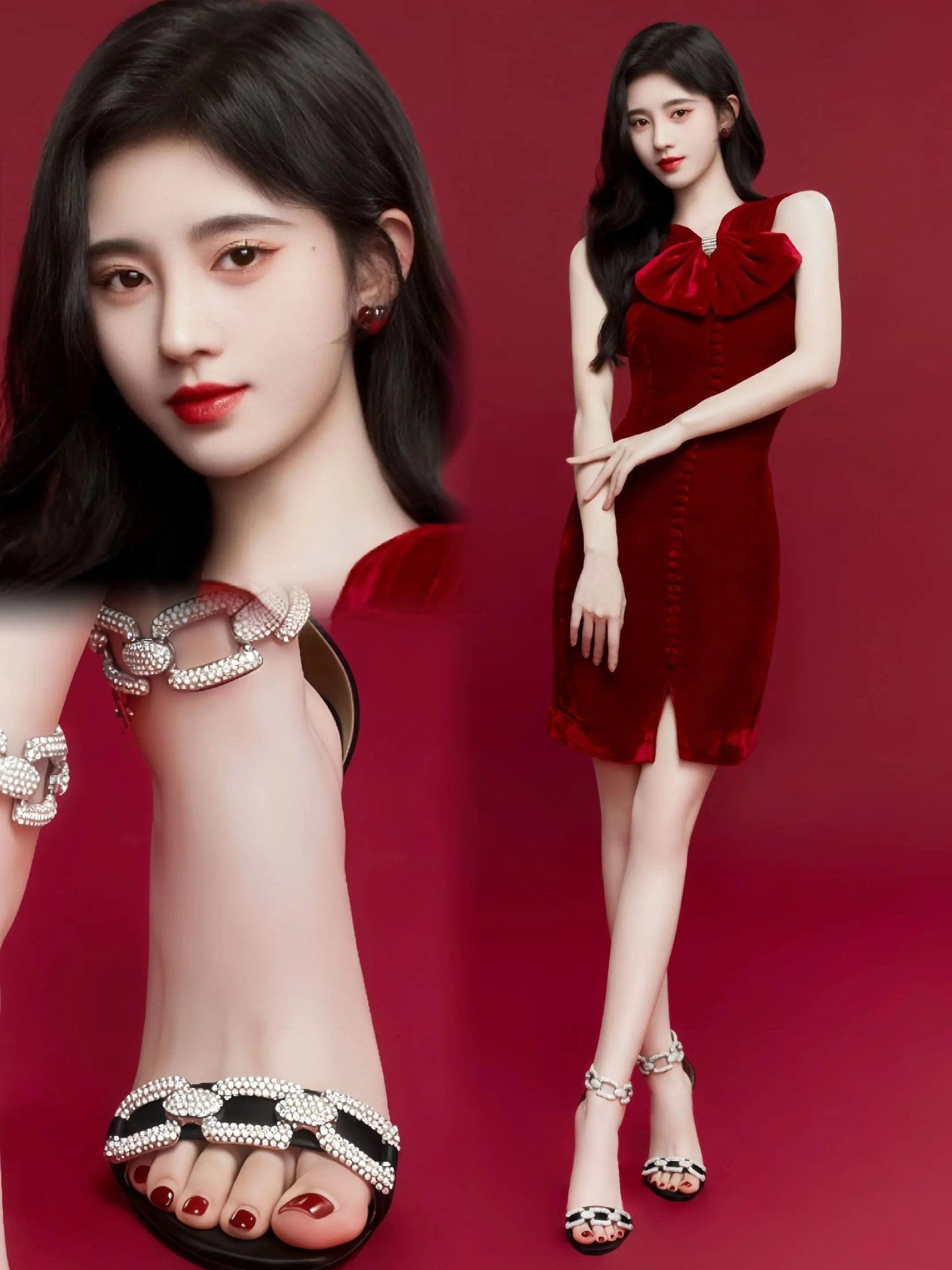 鞠婧祎美腿玉足