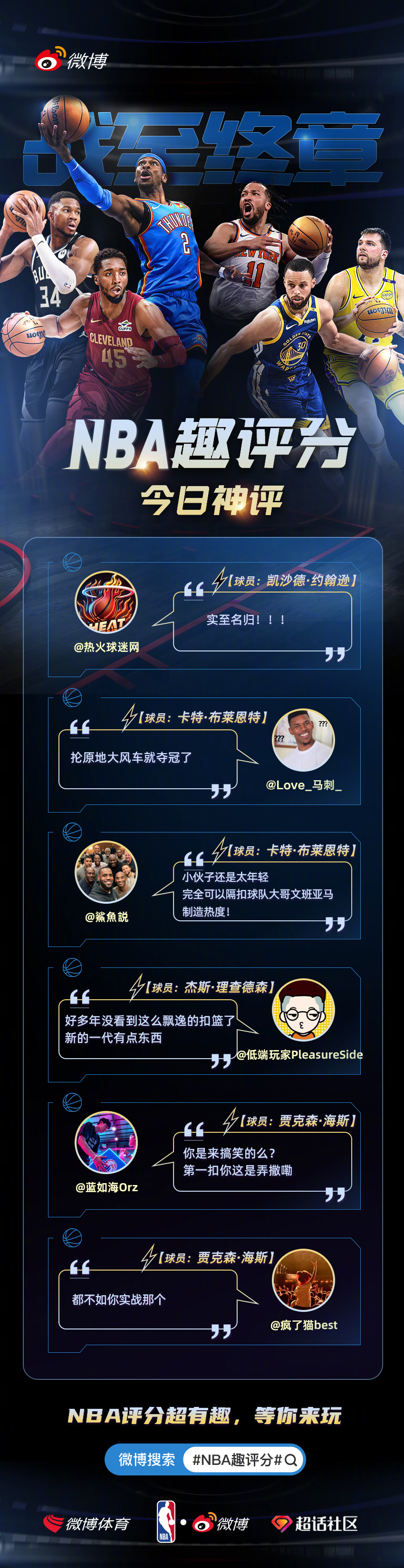 🏀 2月15日神评官，已加冕！恭喜以下6位用户，凭借犀利点评登上「每日神评」榜