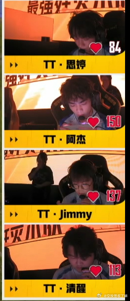 思婷84的心率是单独开了冷静buff？阿杰150、Jimmy137、清醒113全