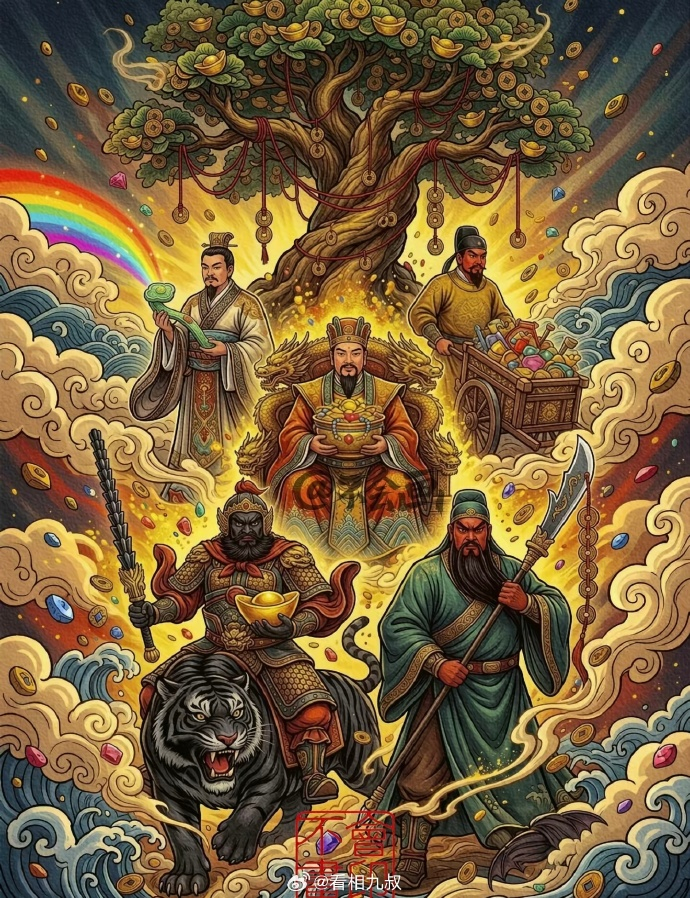 财神到🙏诚心迎纳五路财源，愿我求财之路通畅无阻，项目顺利、合作共赢，无人阻碍、
