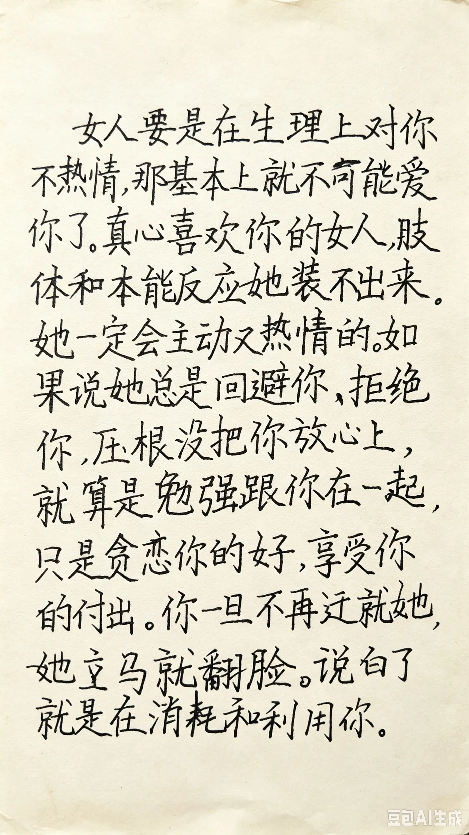 如果一个女人在生理上对你不热情了。如果一个女人在生理上对你不热情，那她...