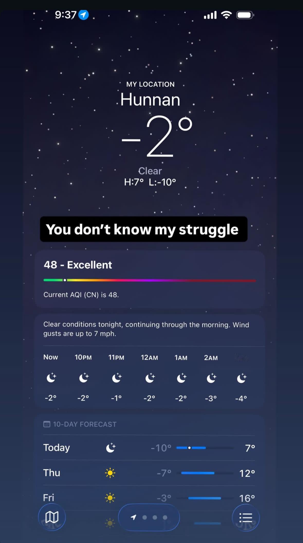 威尔斯更新ins story 继续更新浑南的天气写到：你们根本不知道我的苦零下2