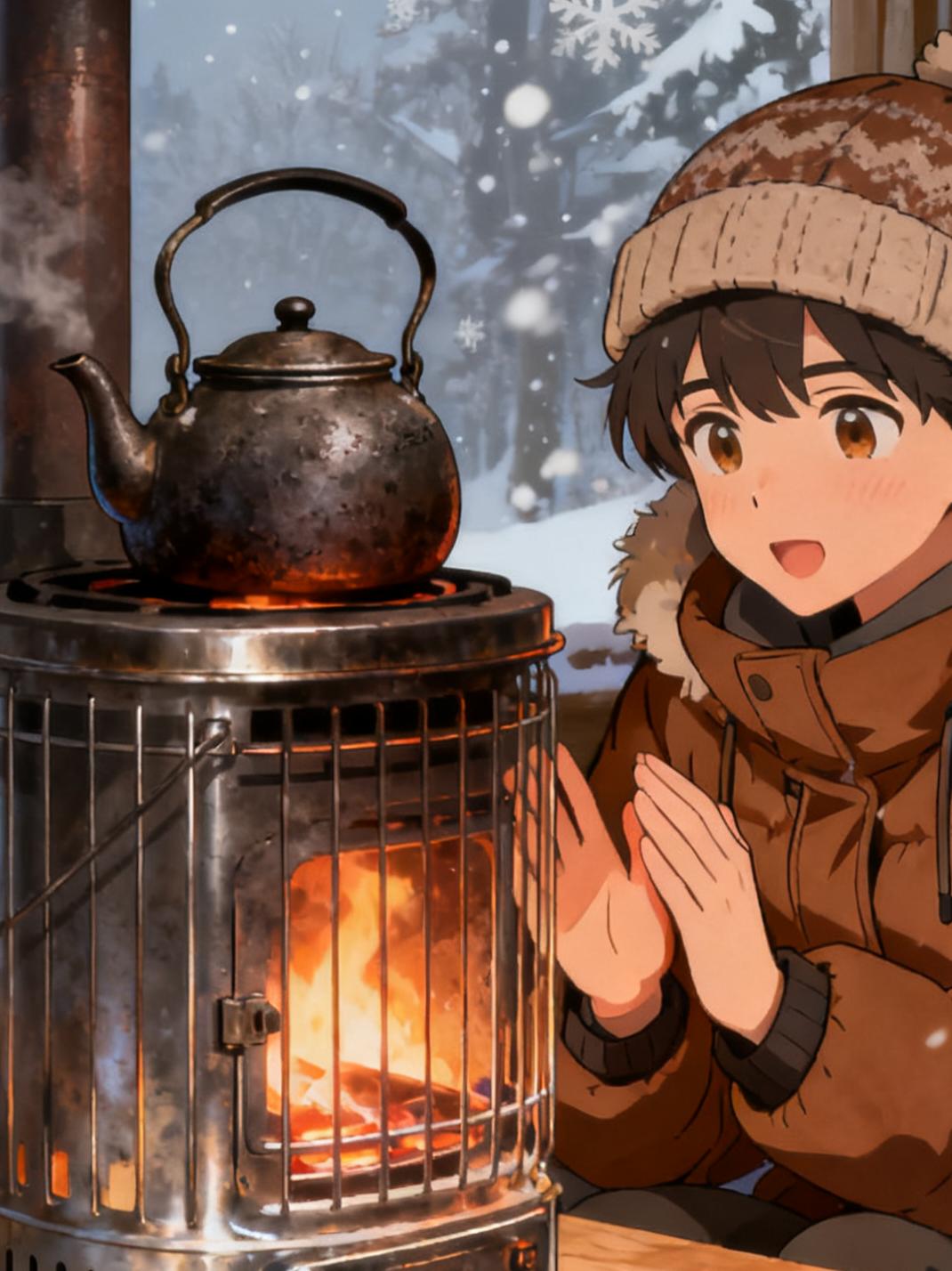 冬天真的来了，尤其是到了晚上，气温明显下降，此时烤火取暖，别提多舒服了[ok]