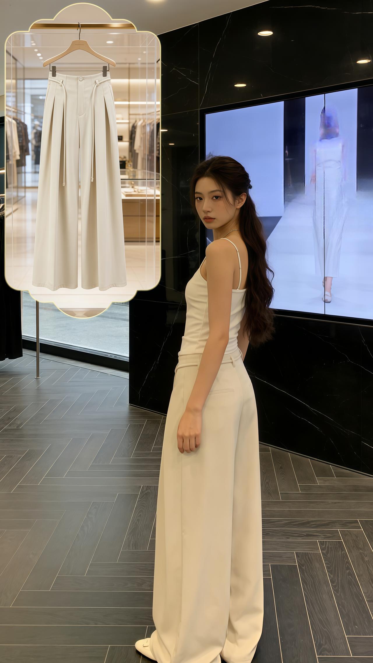 姐妹们，2026新款复古蓝显瘦阔腿牛仔裤来了！还是高腰的设计，超级显腿长，而且它