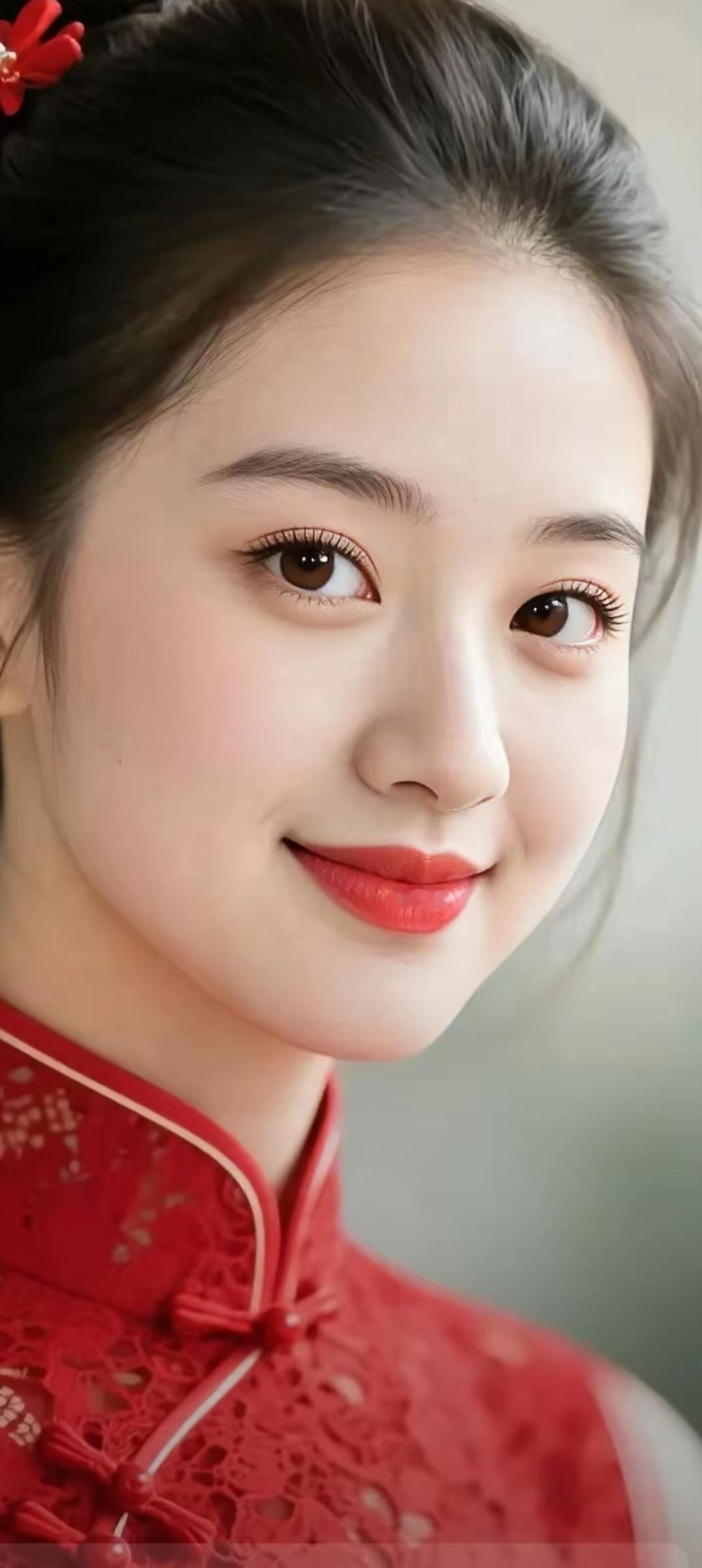 优雅红妆，笑靥如花，东方古典之美。