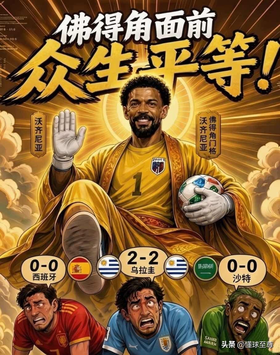 人的脚真踢不过佛的脚，佛得角小组赛3连平拿到小组第二晋级淘汰赛！

世界杯开始之