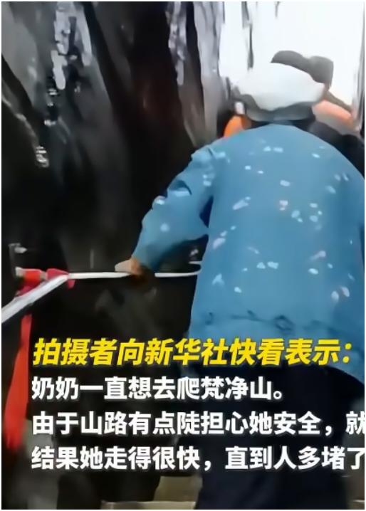 看到贵州这女子带83岁奶奶爬山的事儿，我笑麻了。20多岁年轻人汗流浃背，83岁奶