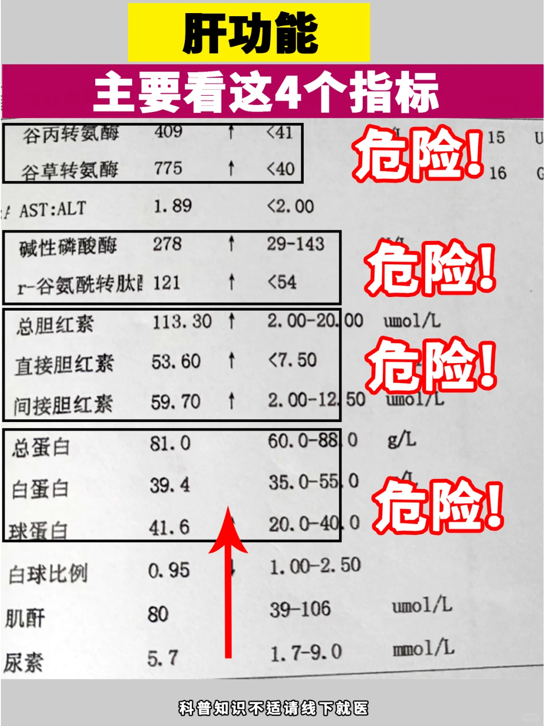 肝病严不严重，主要看4个指标，看你超了吗
