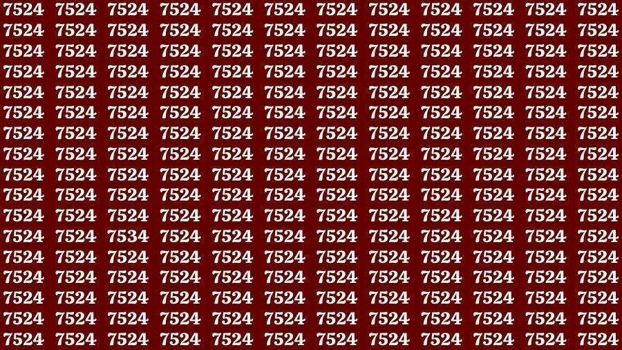 这是一场超刺激的视觉挑战！满屏都是 “7524”，但藏着一个 “7534” ，快