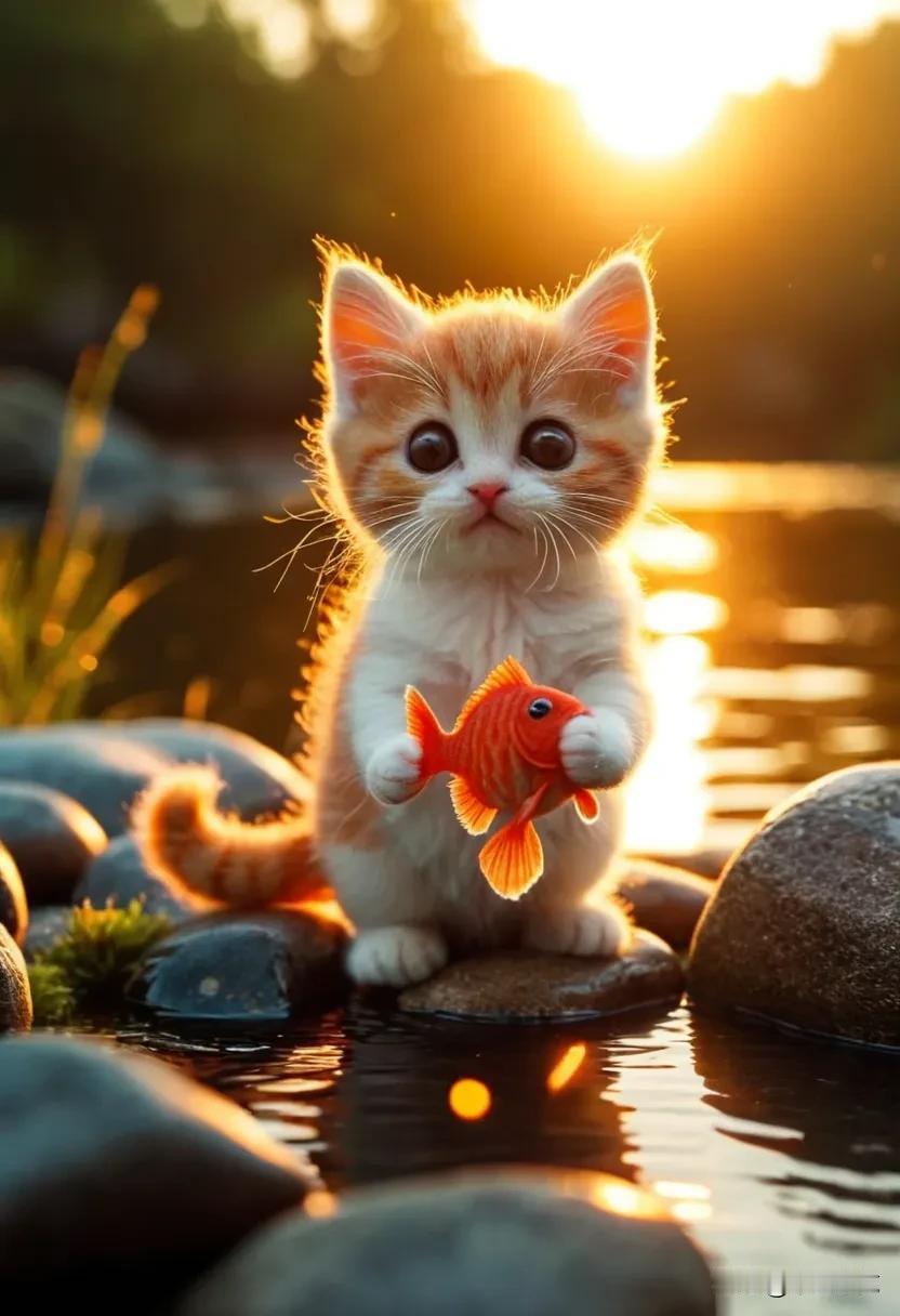 猫咪视角，夕阳下的温暖。
#春日生活打卡季# 
#一只猫咪的深情# 
#治愈小猫